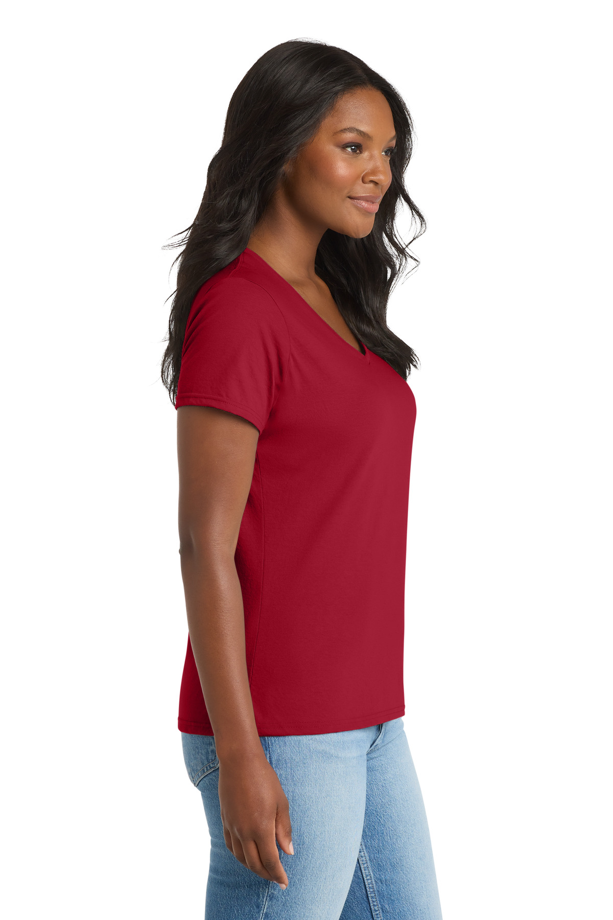 Port & Co Women's Performance Blend V-Neck Tee. LPC381V 6