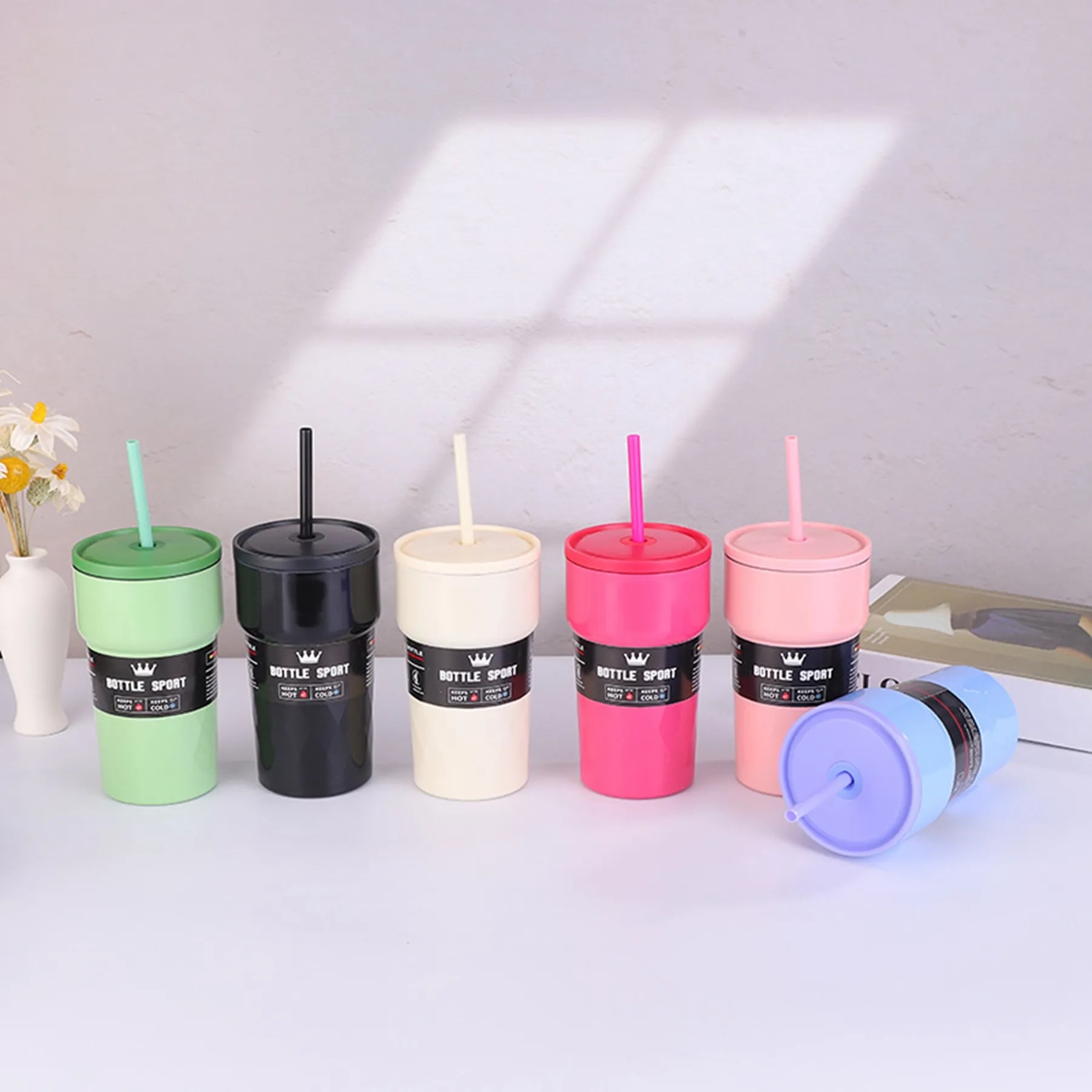 17 Oz. Double Wall Stainless Steel Tumbler with Lid & Straw 9