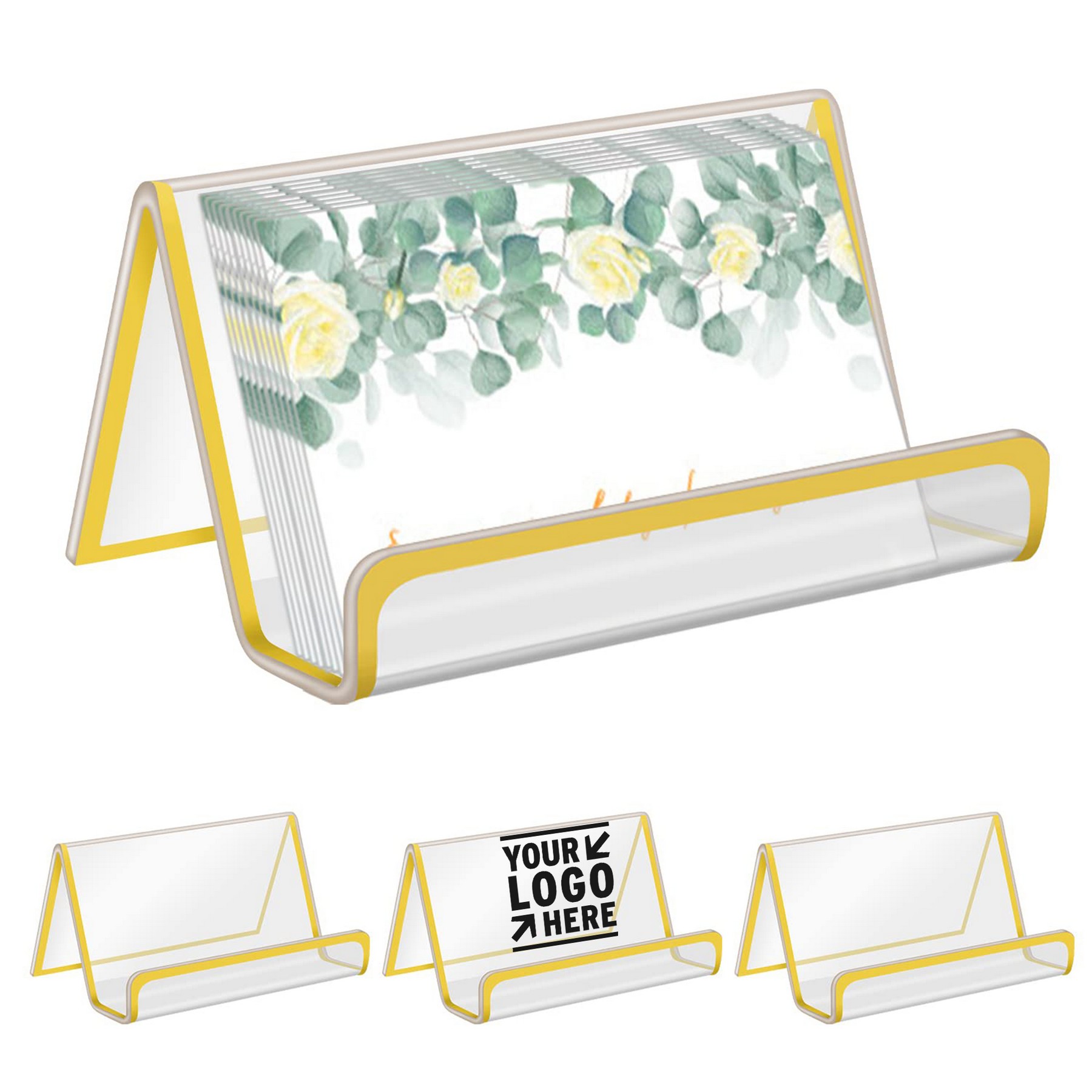 Gold Business Card Holder for Desk 3