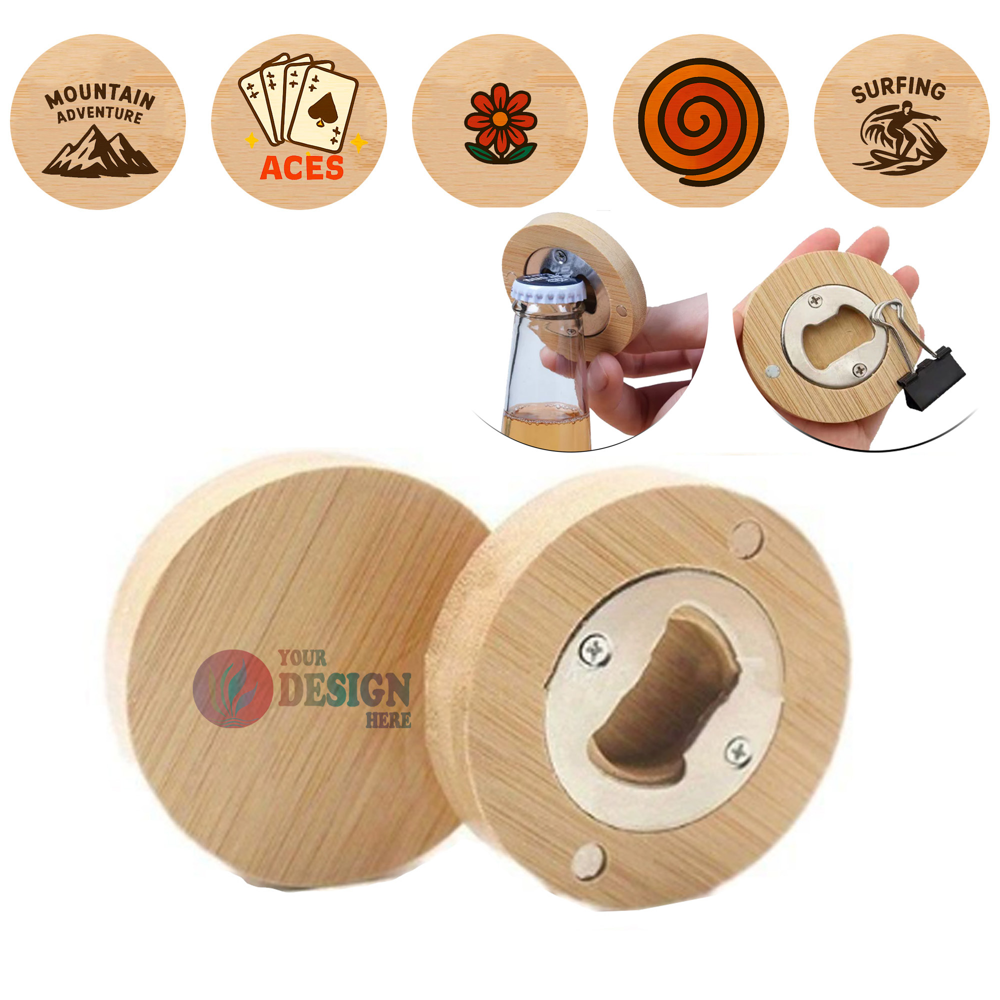 Custom Wood Beer Bottle Opener 2