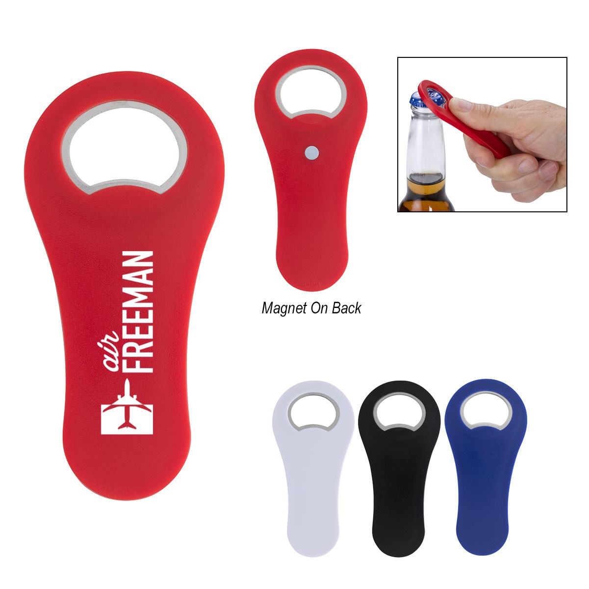 Plastic Rounded Bottle Opener With Magnet 1