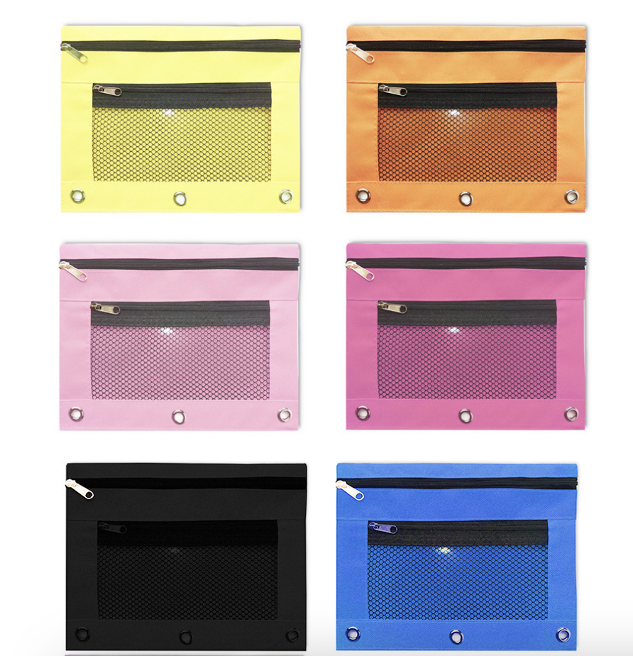 Pencil Pouch with Zipper Pulls for 3 Ring Binder bulk Binder 1