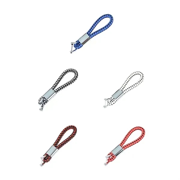 Leather Keychain Set with Braided 8