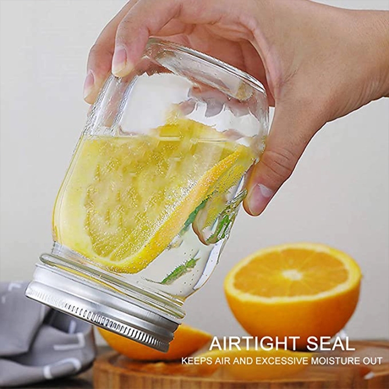 Clear 16Oz Glass Jars With Lids 4