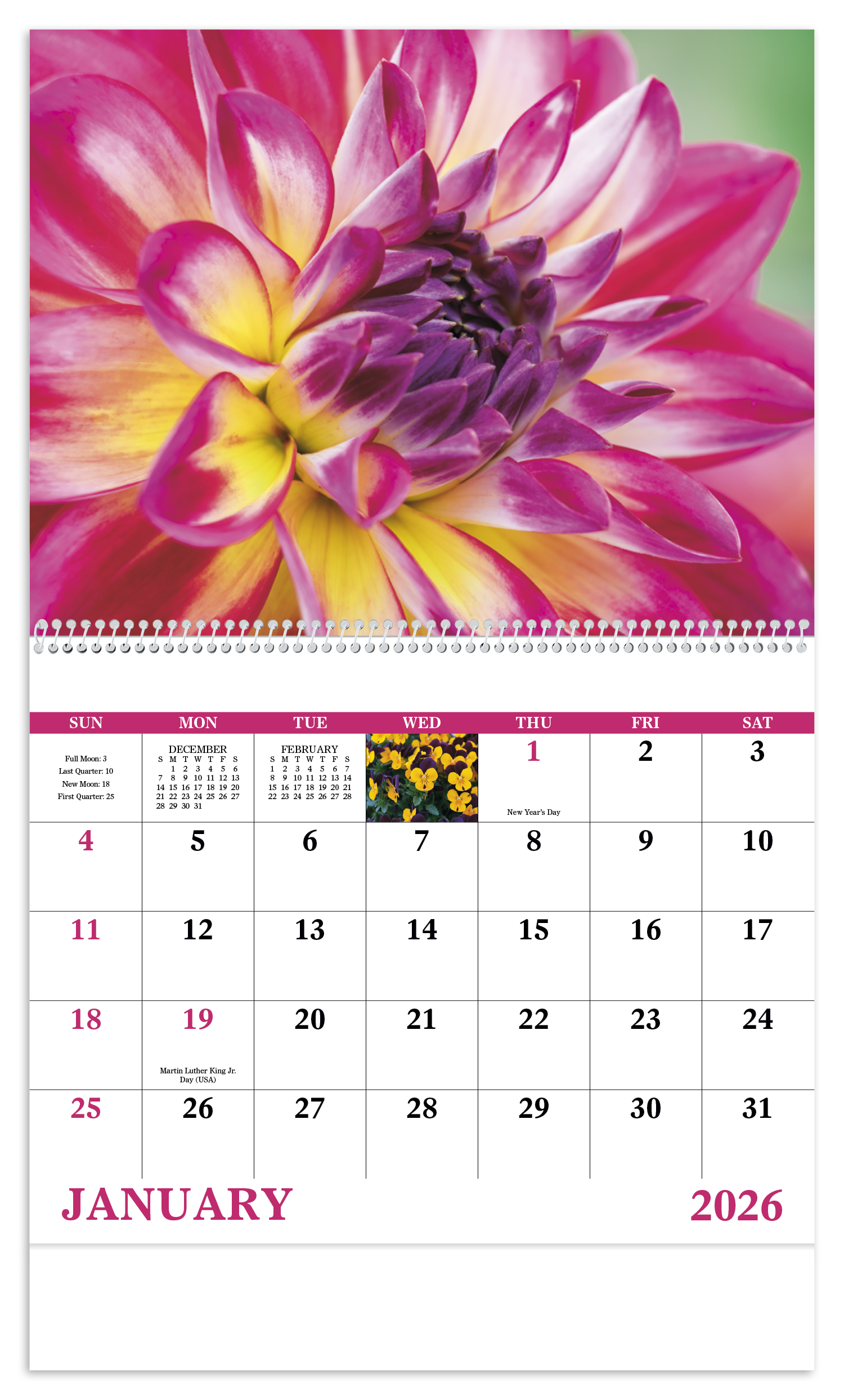 Good Value™ Flowers - Spiral Calendar 12