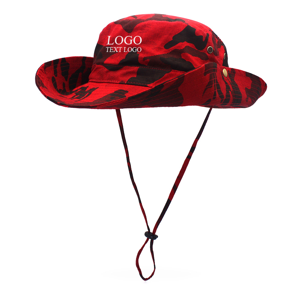 Tactical Camouflage Large Brim Custom Bucket Hats 13