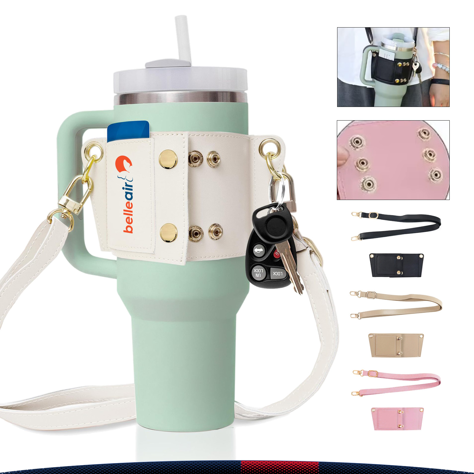 Laxie PU Leather Water Bottle Carrier 2