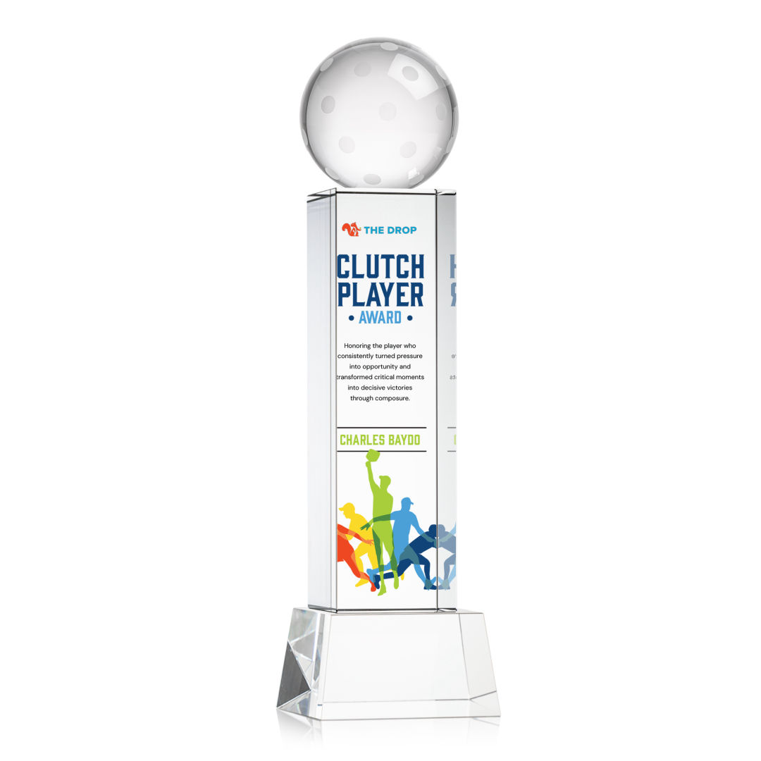 Pickleball VividPrint™ Award on Belcroft Base - Clear 2