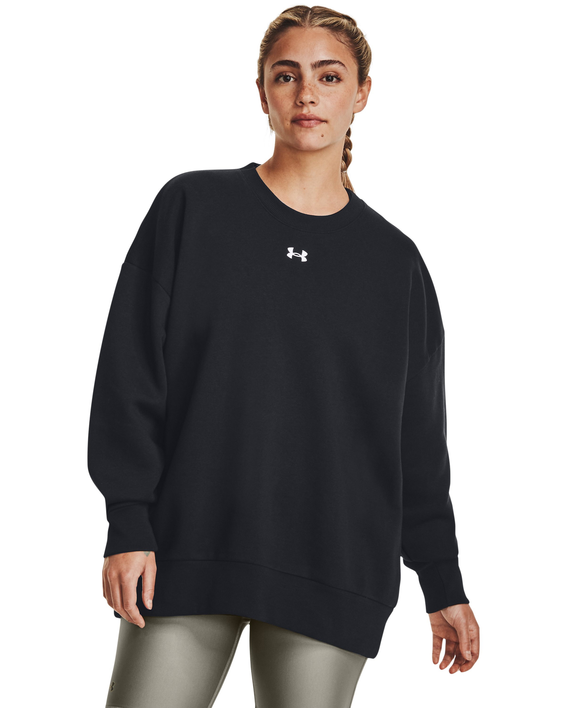 UA Rival Fleece Oversized Women's Crew, custom hoodie or sweatshirt with logo imprint 16