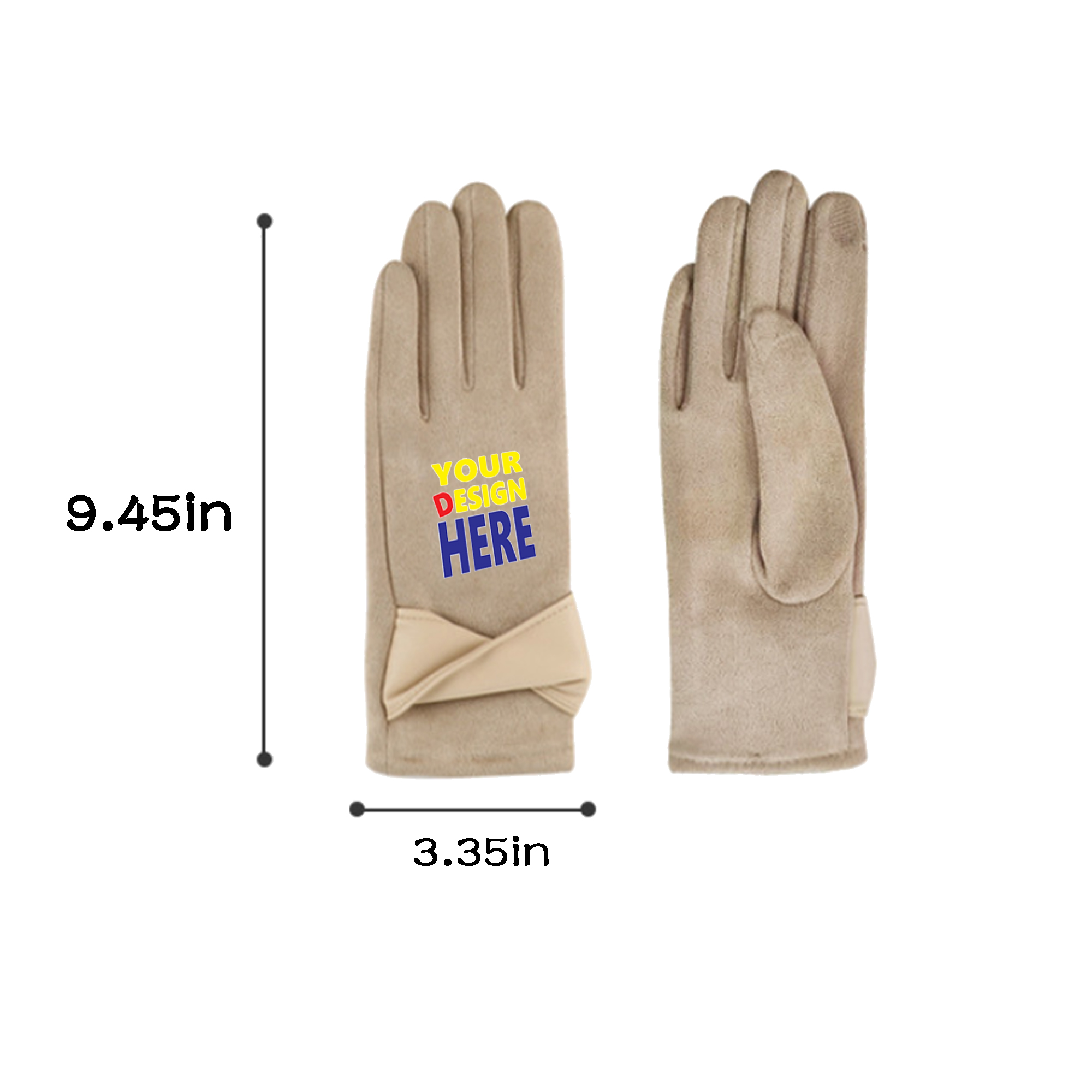 MOQ 20 PCS Womens Winter Faux-Suede Gloves 3