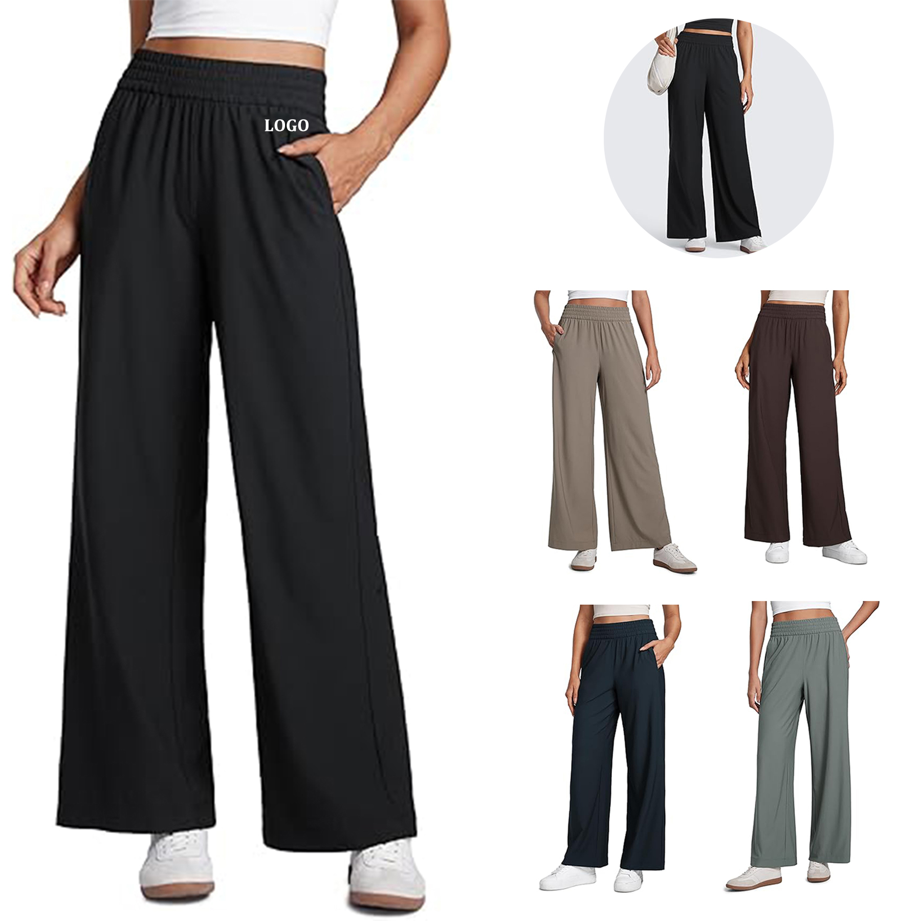 Lightweight Drapey Wide Leg Pants 2