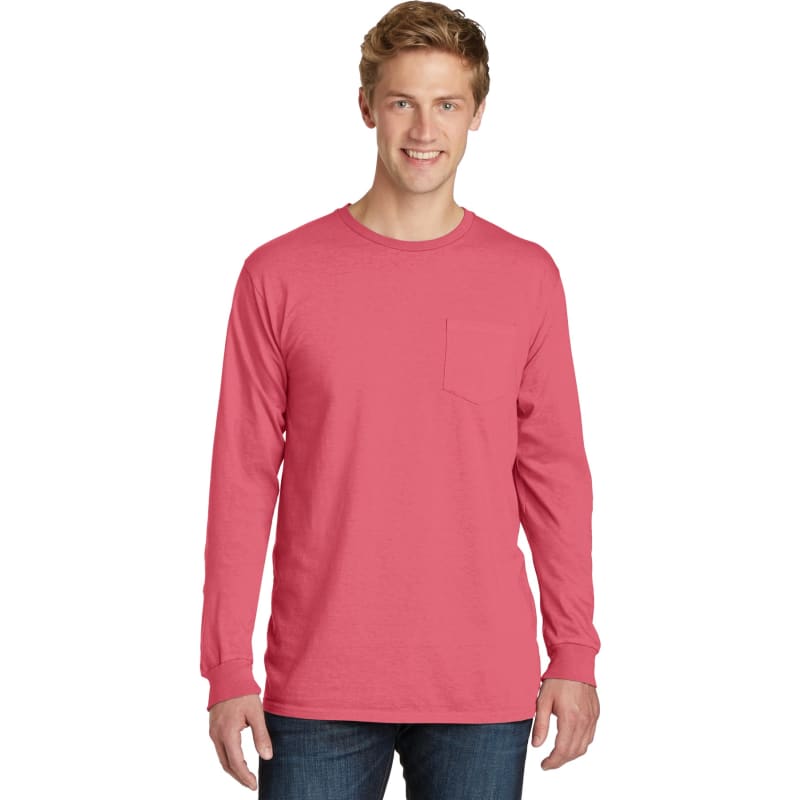 Port & Company Beach Wash Garment-Dyed Long Sleeve Pocket Tee 58