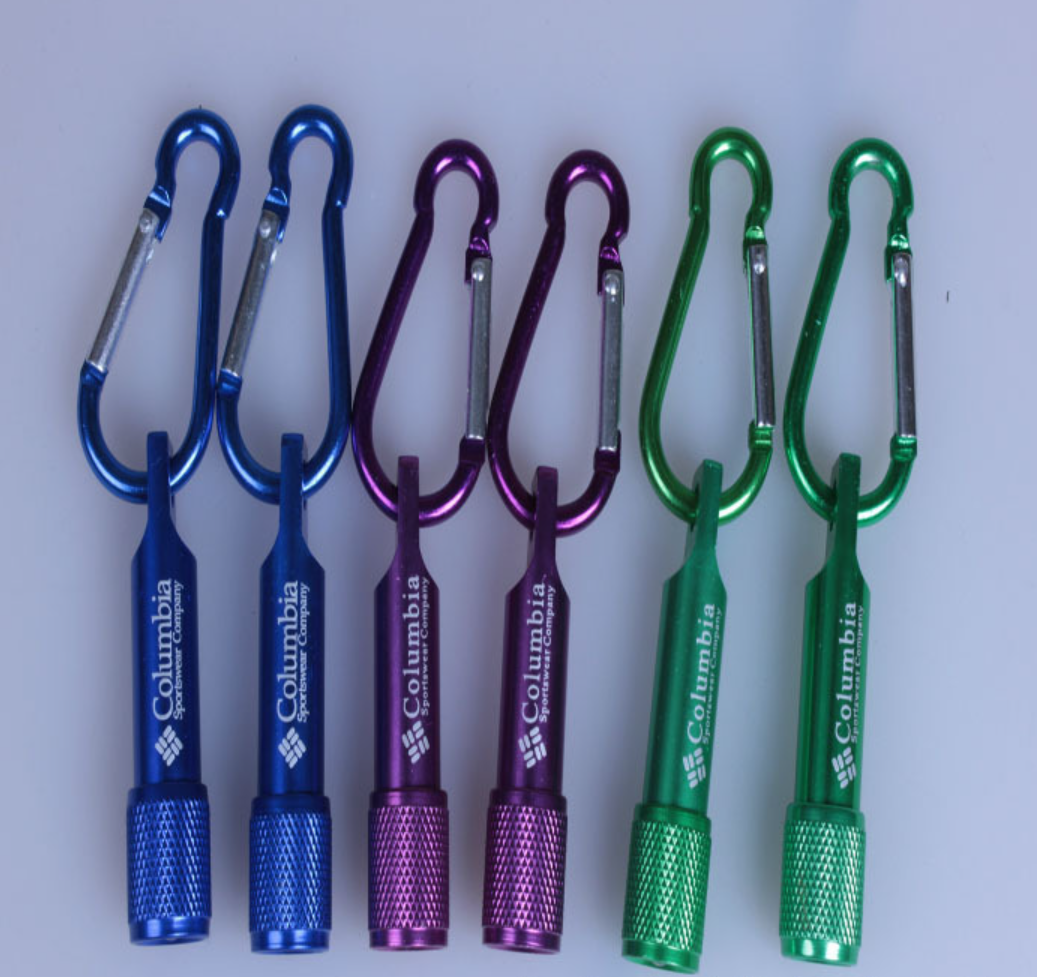 Mini Aluminum Flashlight with Carabiner 2