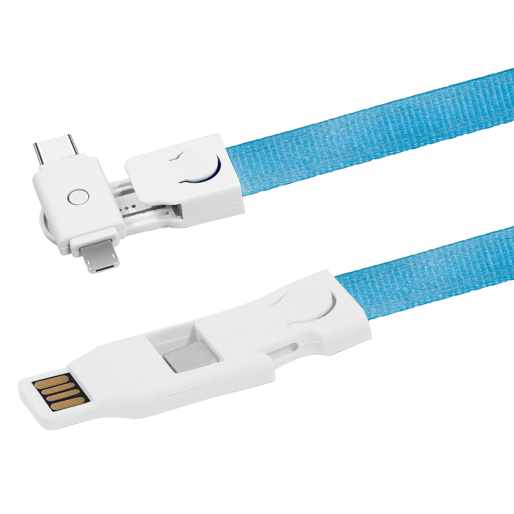 Justine Street 900cm Lanyard, 4in1 Charging Cable w/ USB Tip and Type C 13