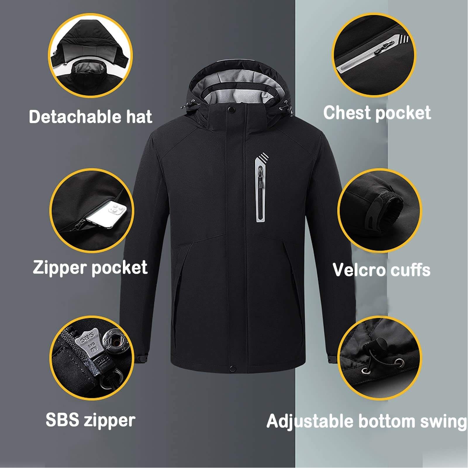 8 Heat Zones USB Charging Heating Jacket Warming Hoodie Coat Heated Jacket 1