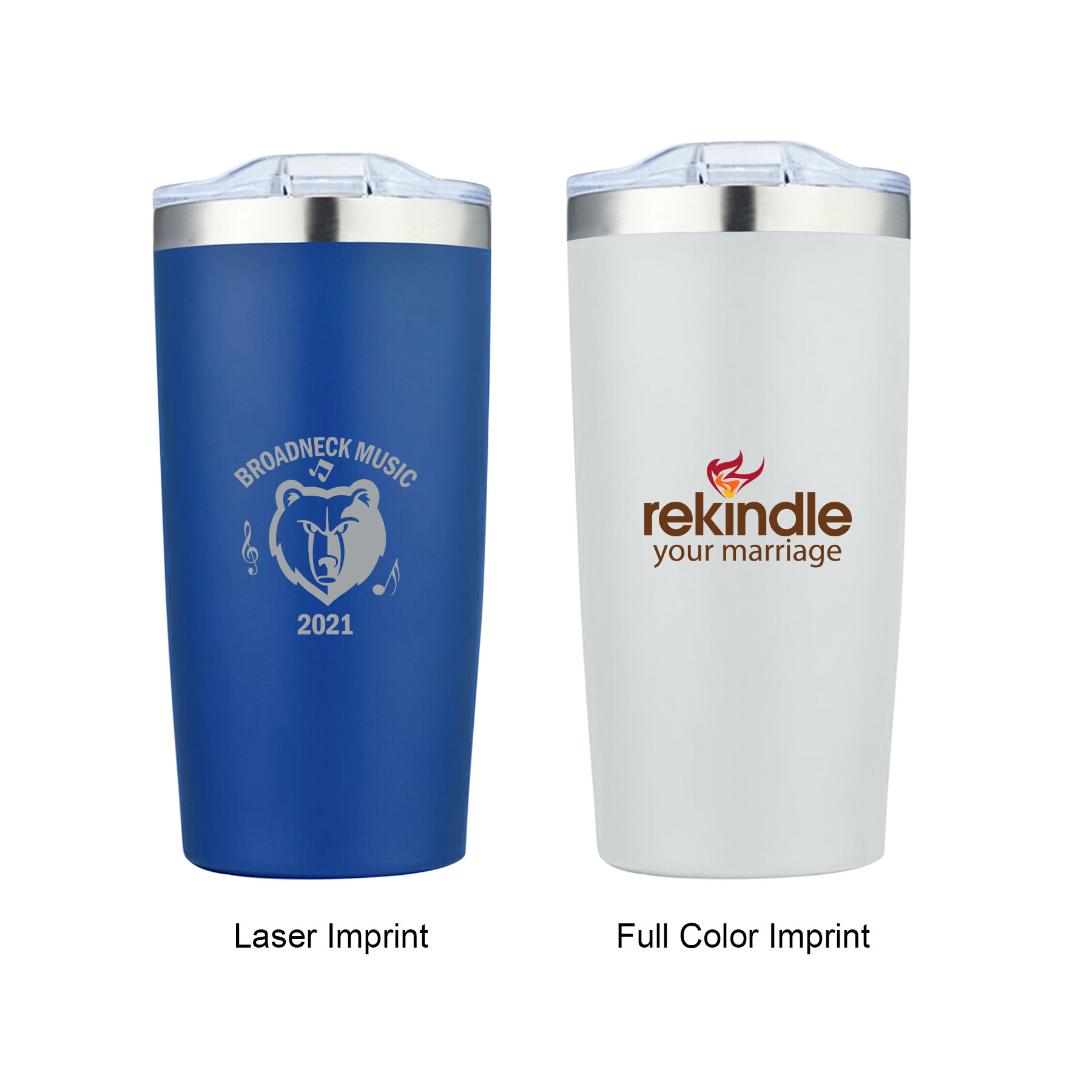20 oz. Silver Rim Double Wall Vacuum Tumbler Water Bottle 3