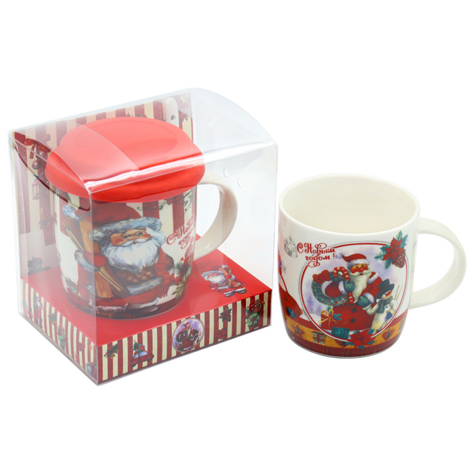 7 Oz Ceramic Christmas Cups Gift Set 3