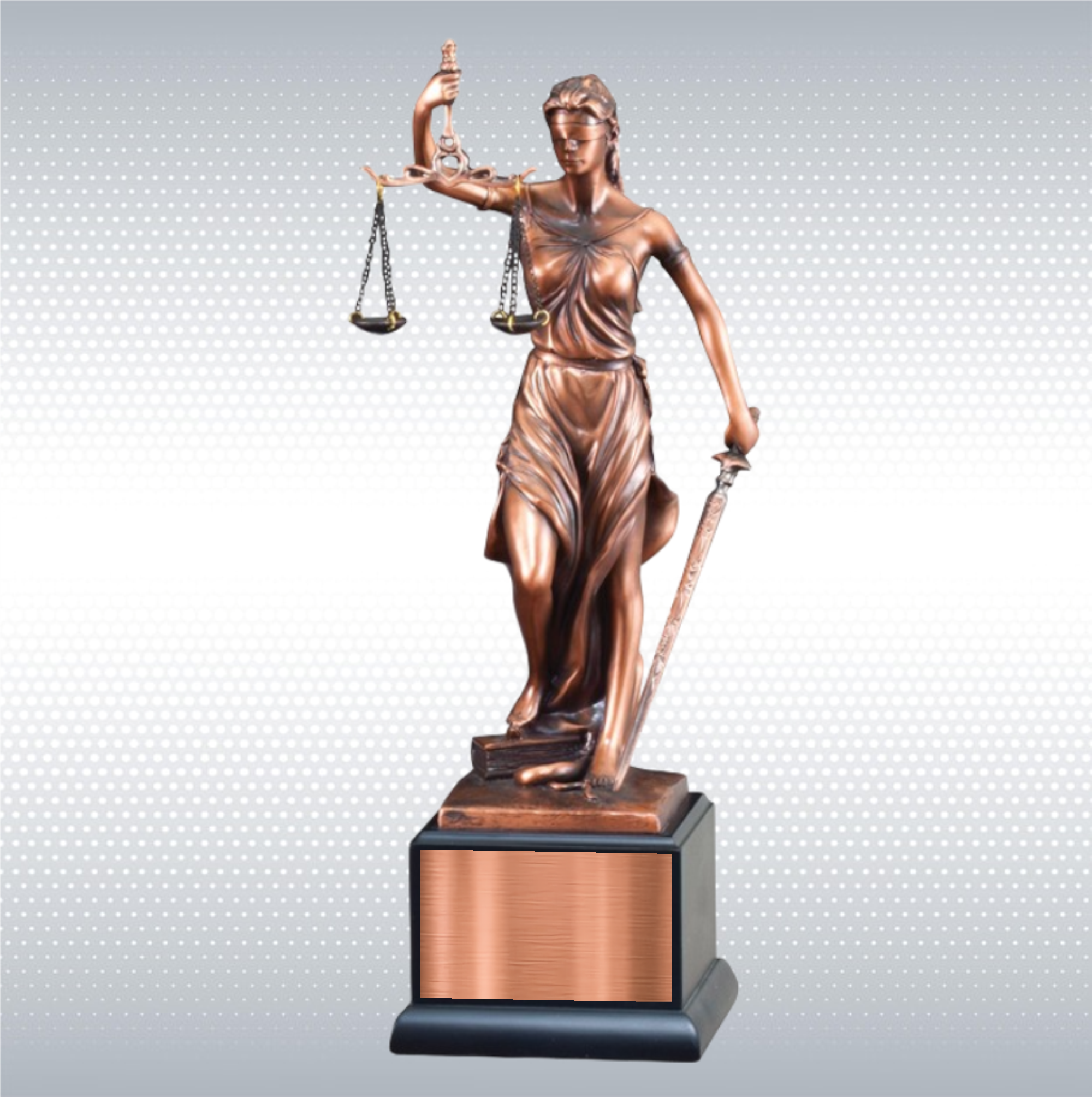 13 1/2" Premium Gallery Lady Justice Antique Bronze Resin Sculpture Award 7