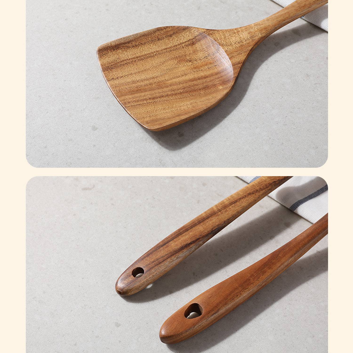 Kitchen 6-Piece Wooden Spoon Skimmer Turner Set 5
