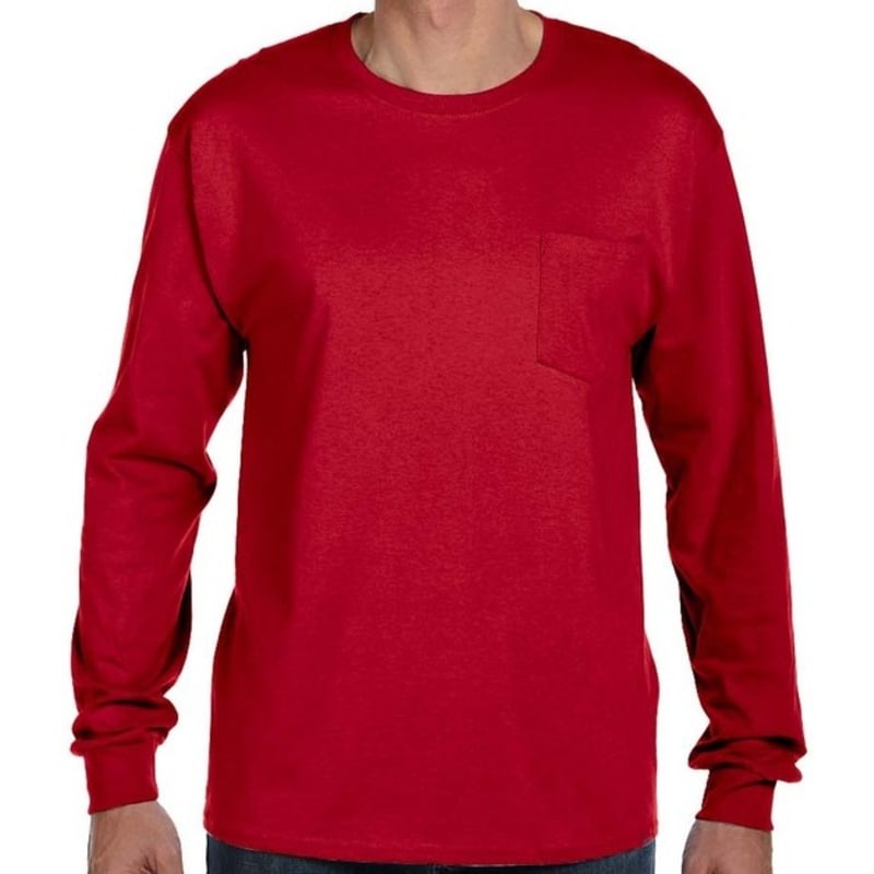 Hanes 6.1 Oz. Tagless® ComfortSoft® Long-Sleeve Pocket T 3