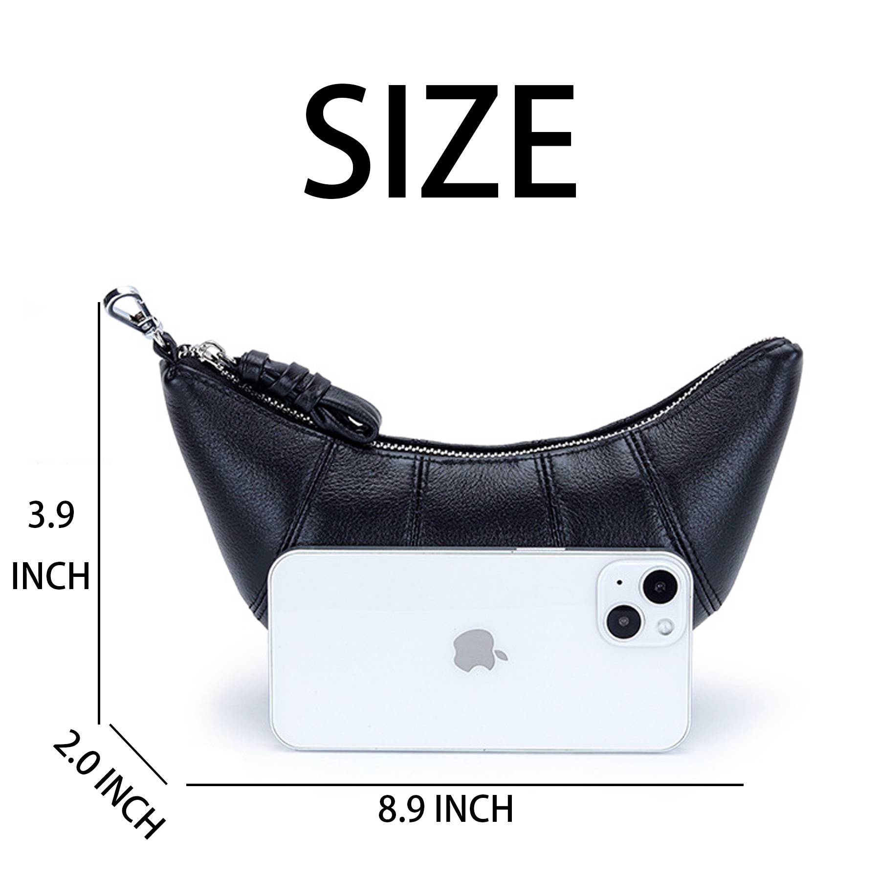 Genuine Leather Hanging Neck Phone Bag 10