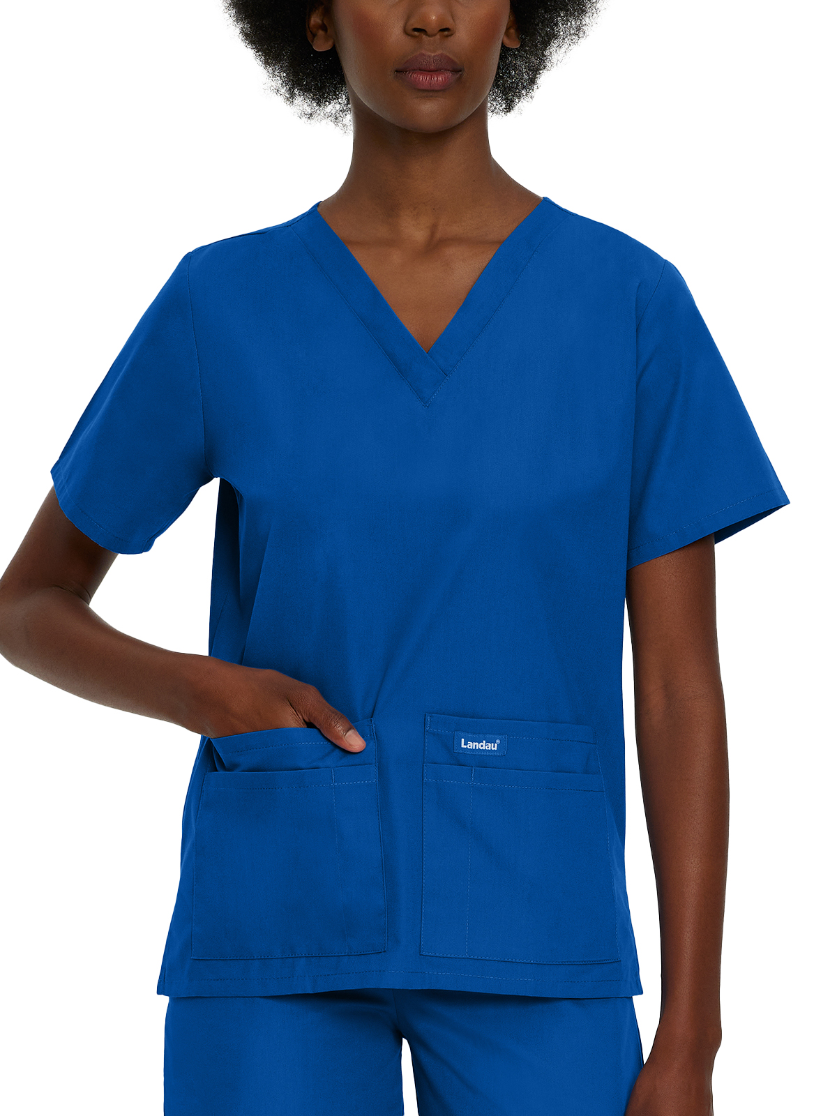 Landau - Essentials - Women's Four-Pocket Durable V-Neck Top 32