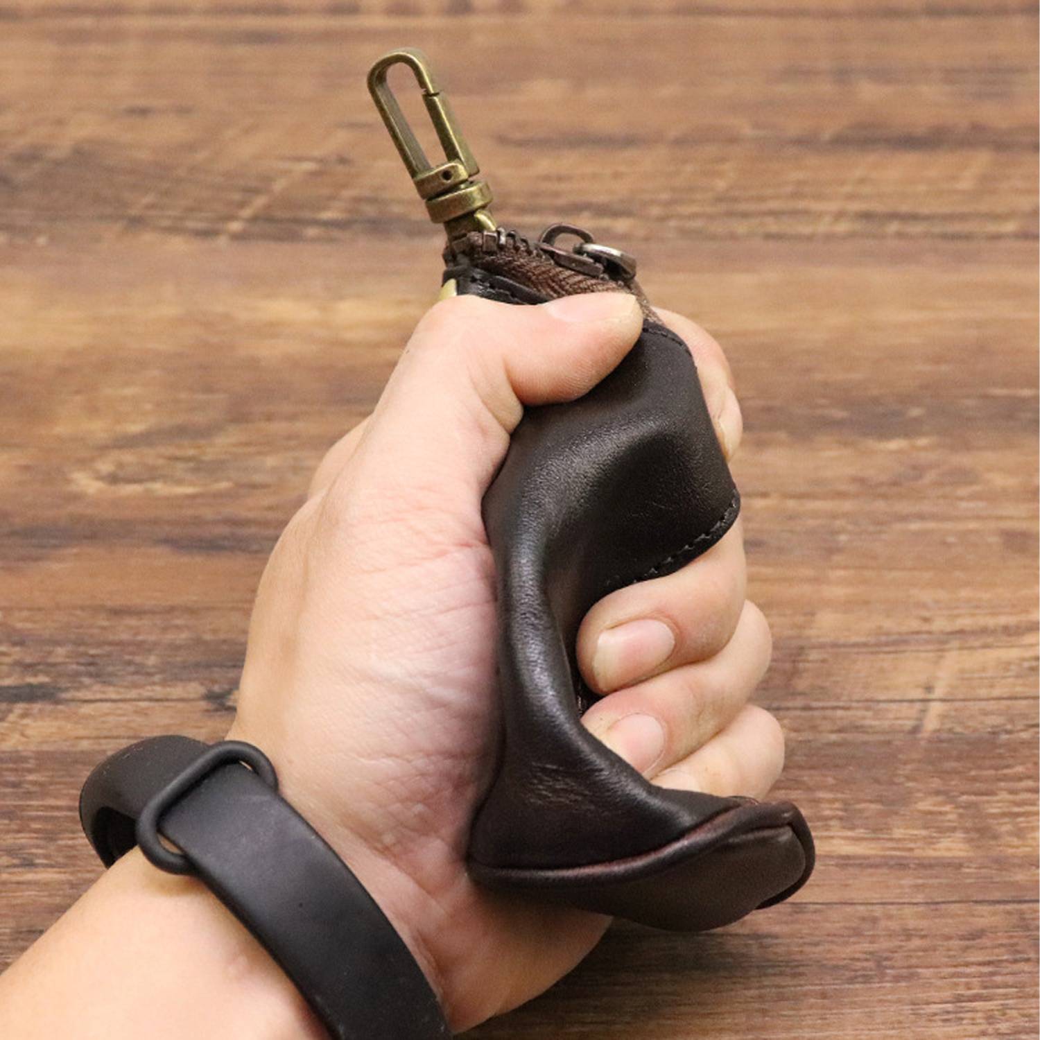 First Layer Cowhide Plant Tanned Leather Vintage Key Bag 5