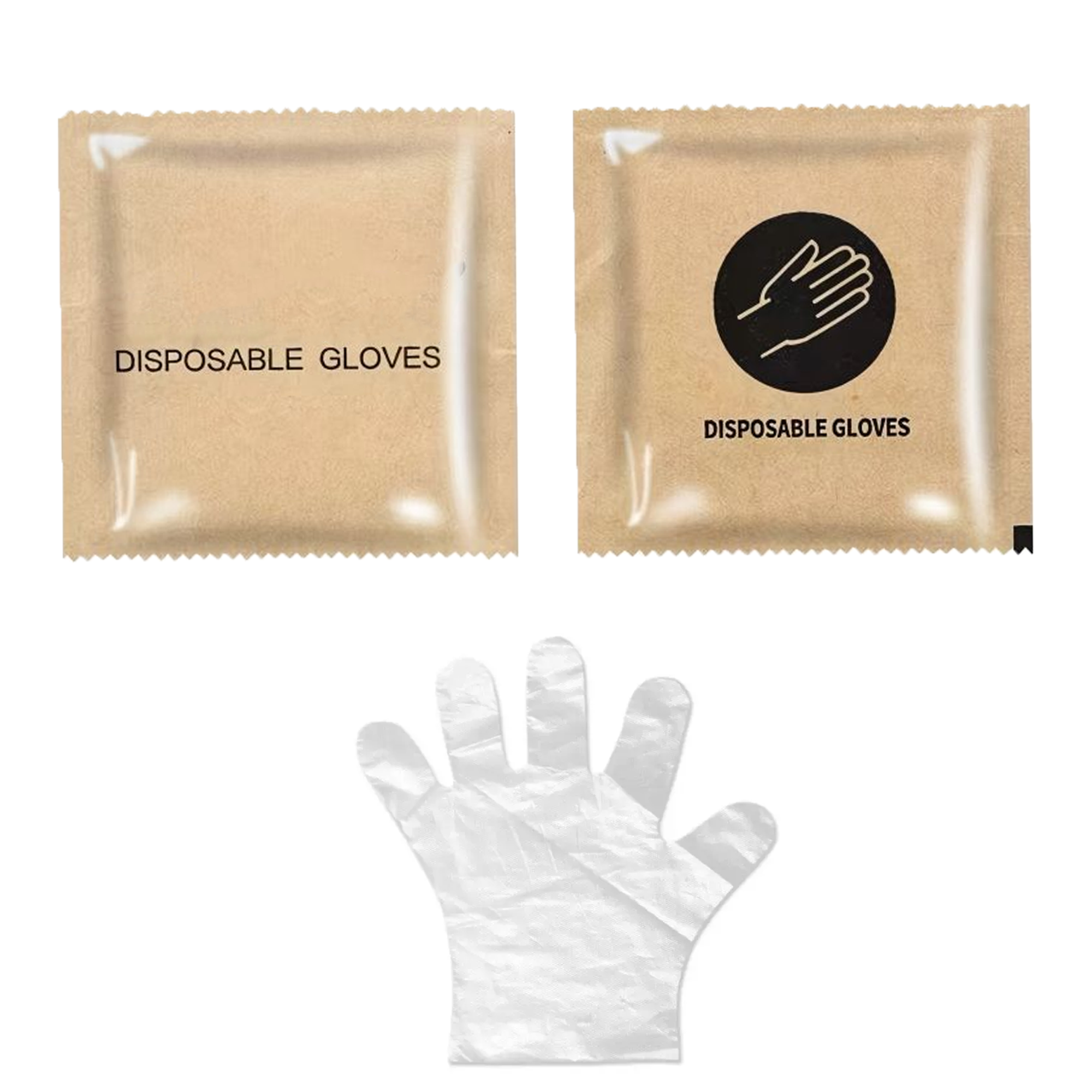 Custom PE Gloves 2pcs In The Pack 2.56"L X 2.56"W 1
