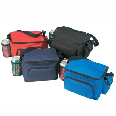 6-PACK POLYESTER COOLER W/ BOTTLE HOLDER 2