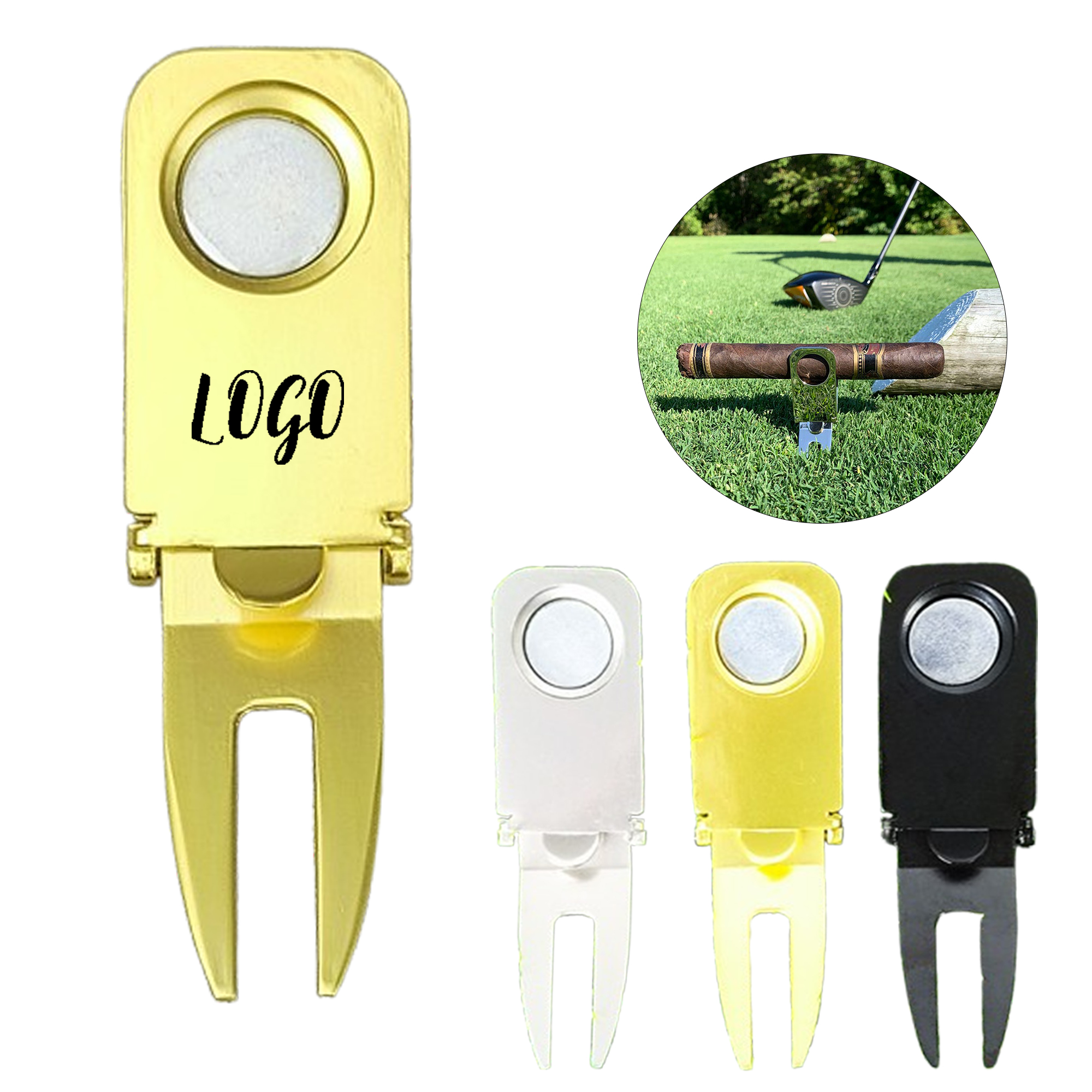 Portable Golf Divot Repair Tool With Clip Holder 2