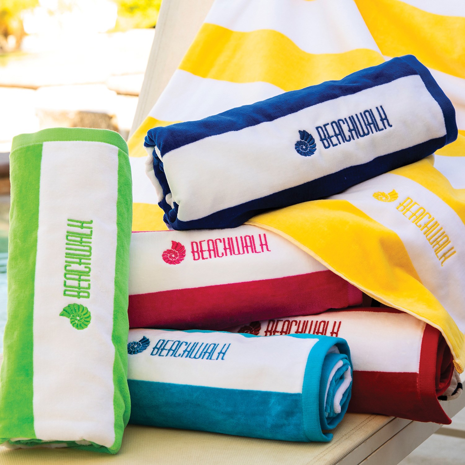 Cabana Stripe Terry Velour Beach Towel