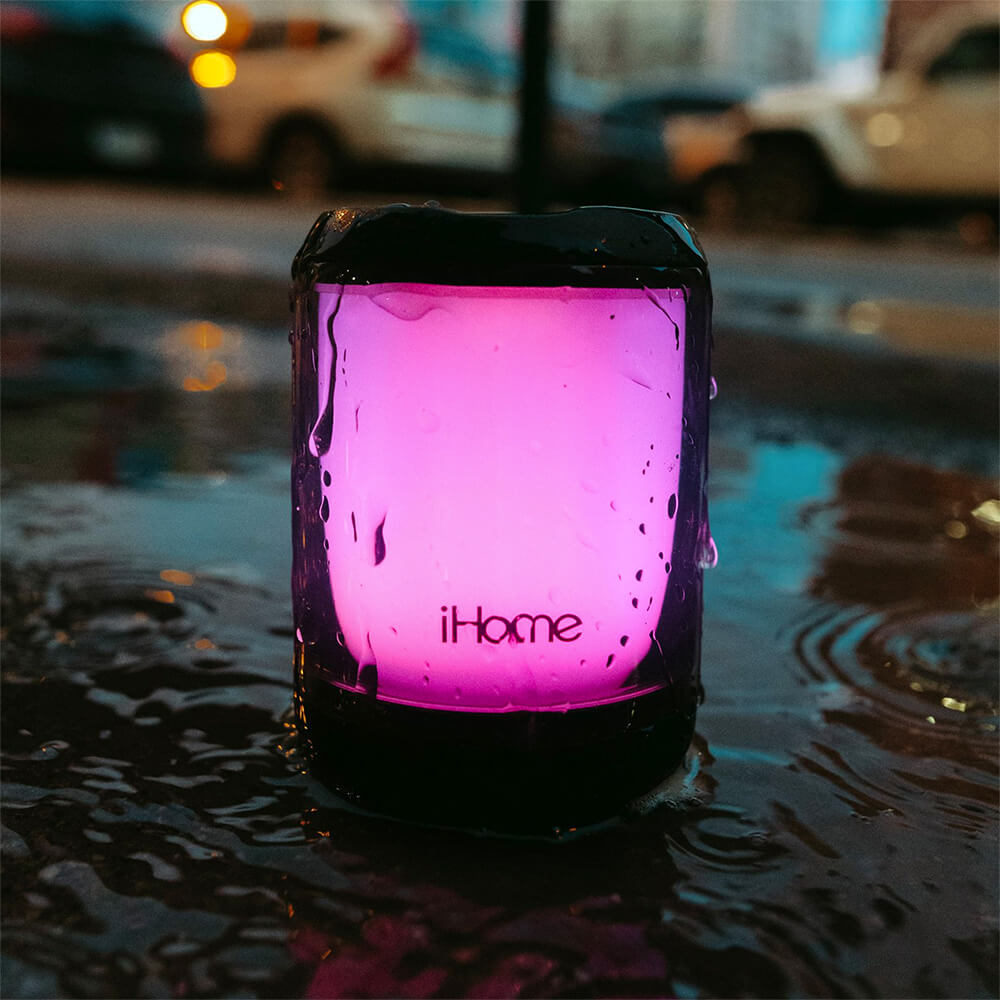 PlayGlow Mini Waterproof Bluetooth Speaker with Color Changing Lights