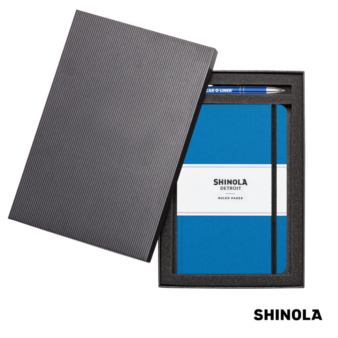 Shinola® HardCover Journal/Clicker Pen Gift Set - (M) 6