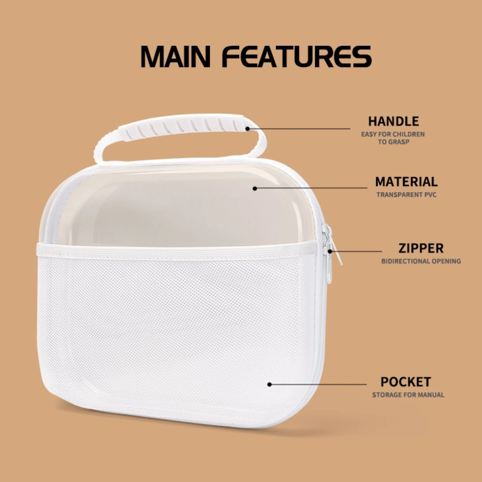 PET Waterproof Travel Toiletries Storage Bag Box With Zipper 2