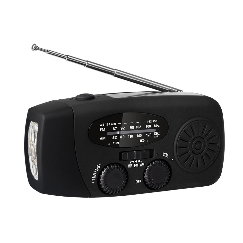 Portable Outdoor Hand Crank Self Powered Solar Weather Radio 10