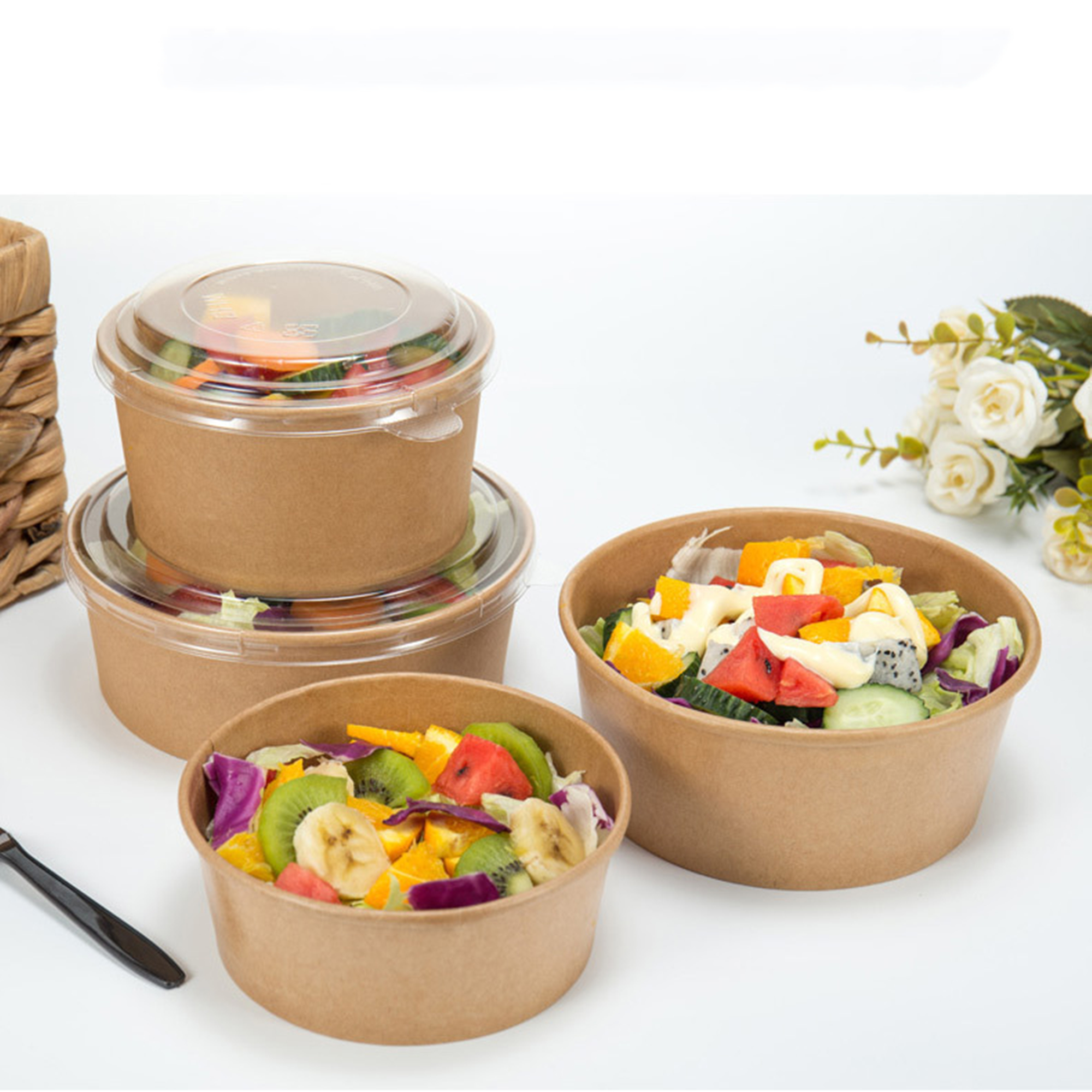17 oz Disposable Bowls With Lid 2