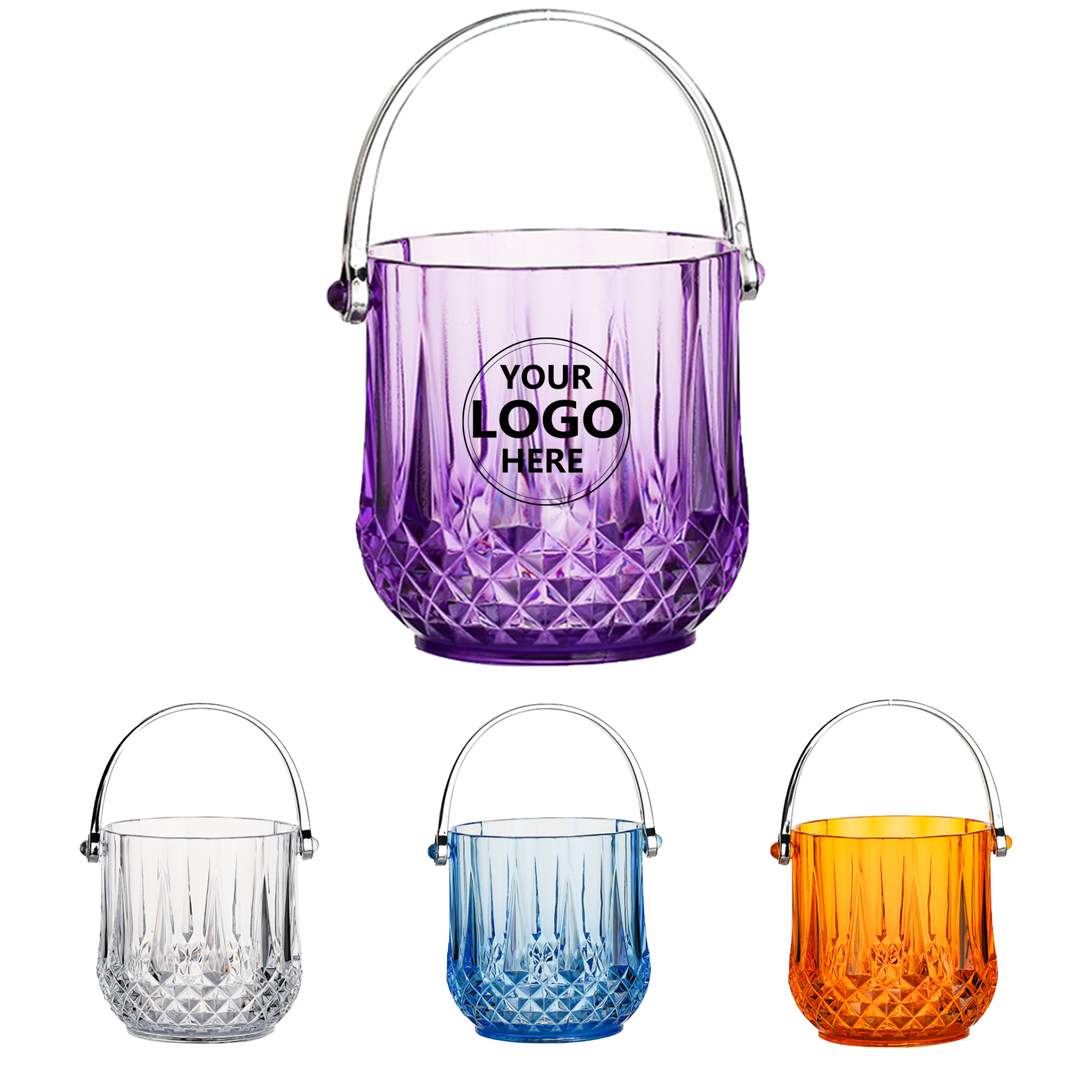 Plastic Ice Bucket with Acrylic Handle 2