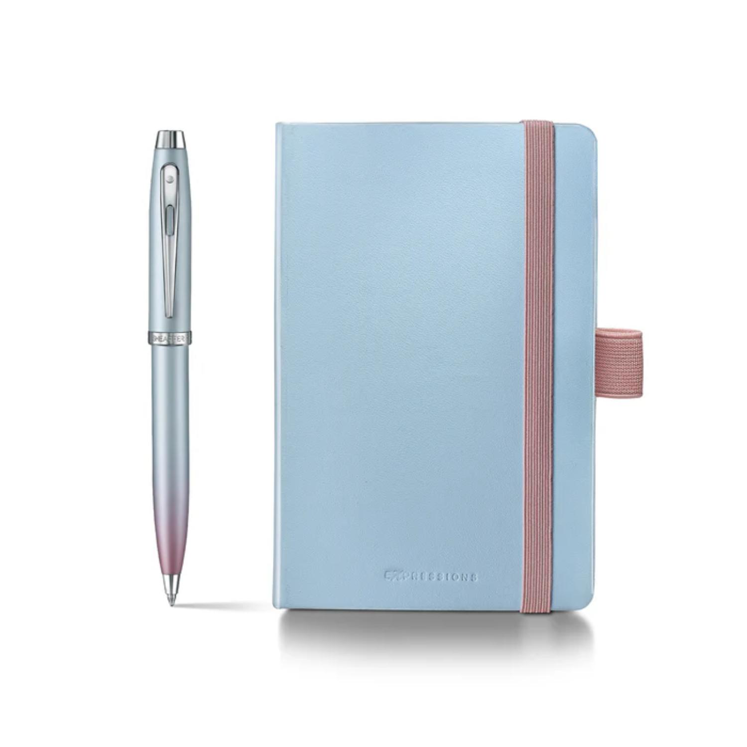 SHEAFFER® Executive Gift Set 100 9376 Blue and Pink Pearlised Gradient Ballpoint Pen with Small Notebook 3