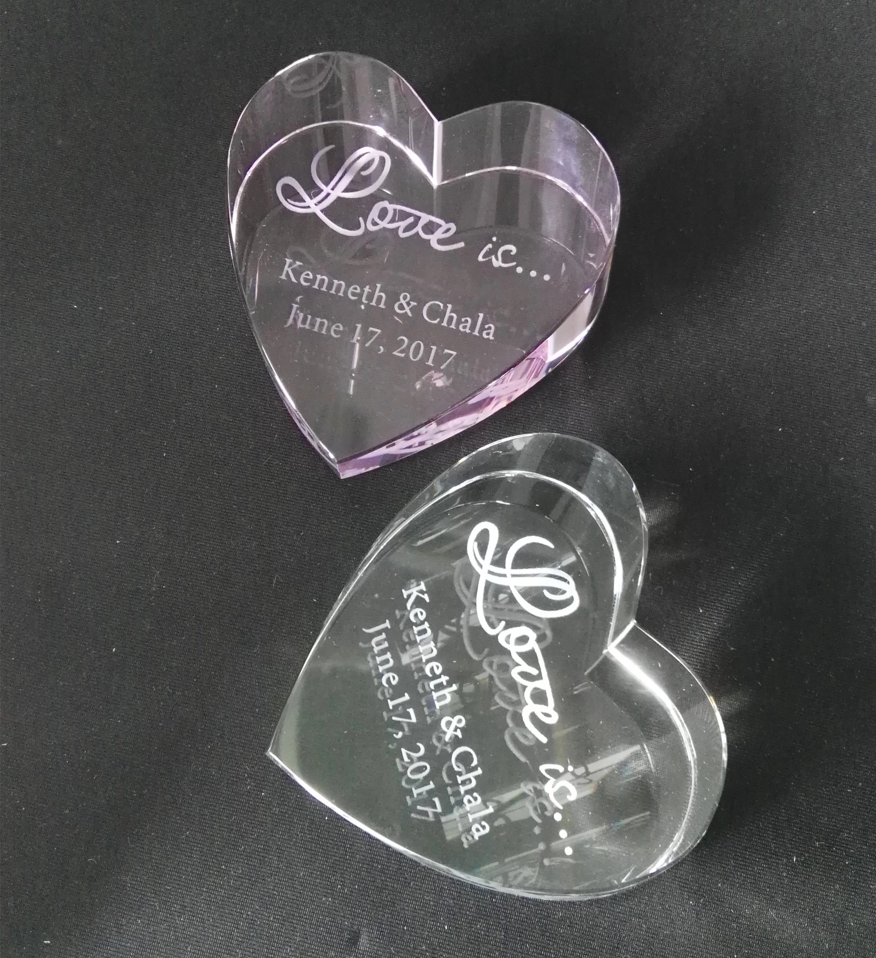 Optical Crystal Clear Heart Paperweight 5