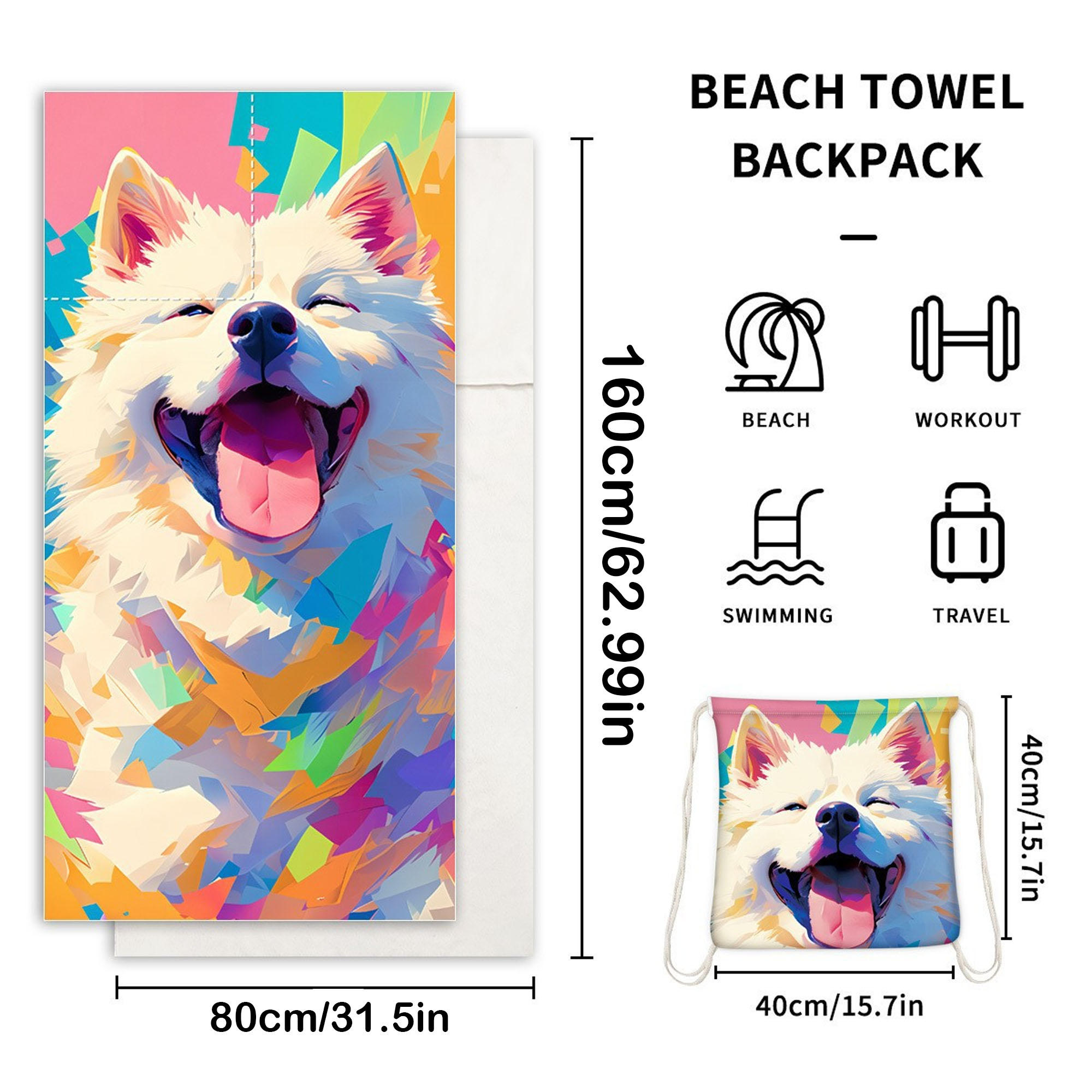 Eco-Friendly Microfiber Sand Towel With Integrated Carrier 4