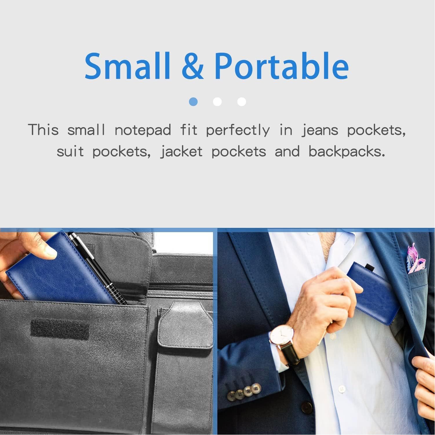 PU Leather Portable Mini Notebook with Metal Pen 3