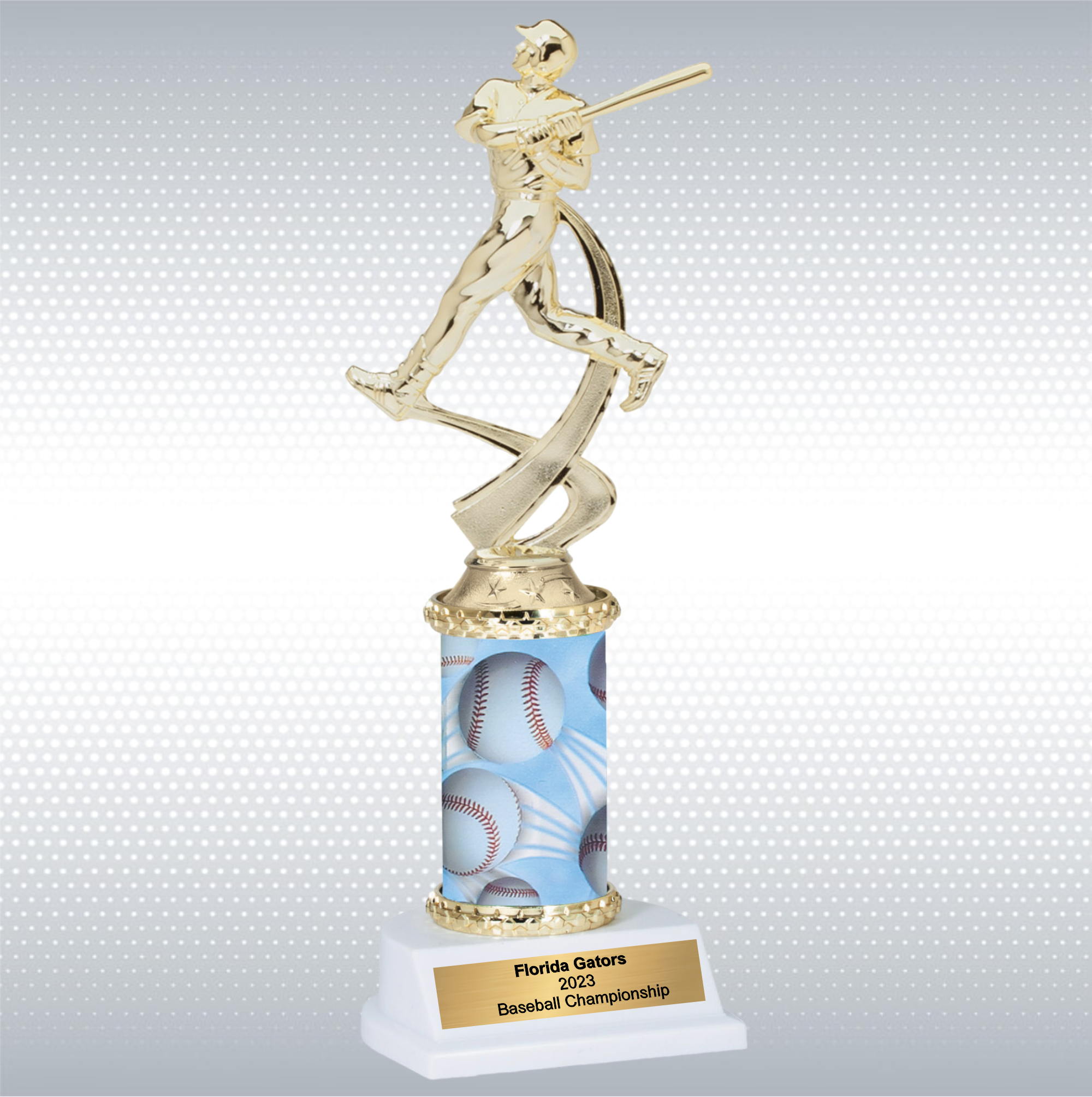 Assembled Male Baseball Trophy w/ White Base 3