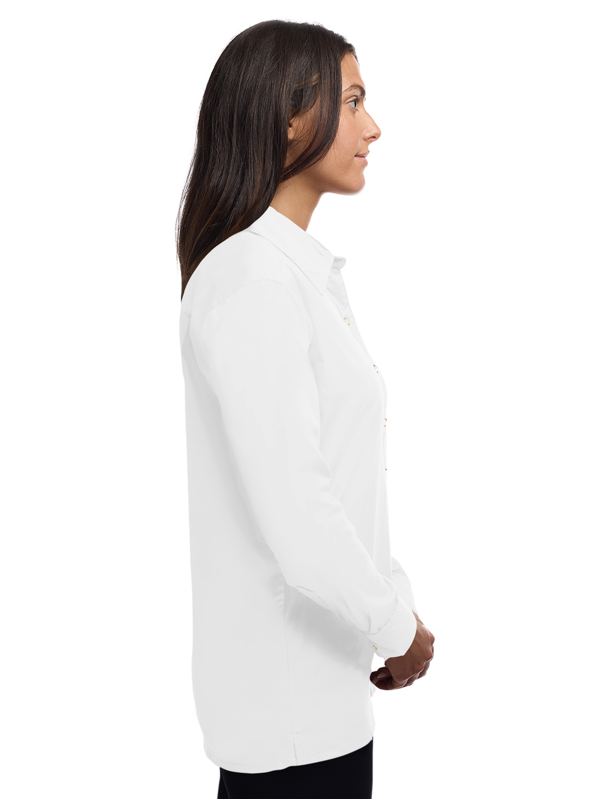 Blue Generation - Women's Pocketless Long Sleeve Superblend Poplin Shirt 23