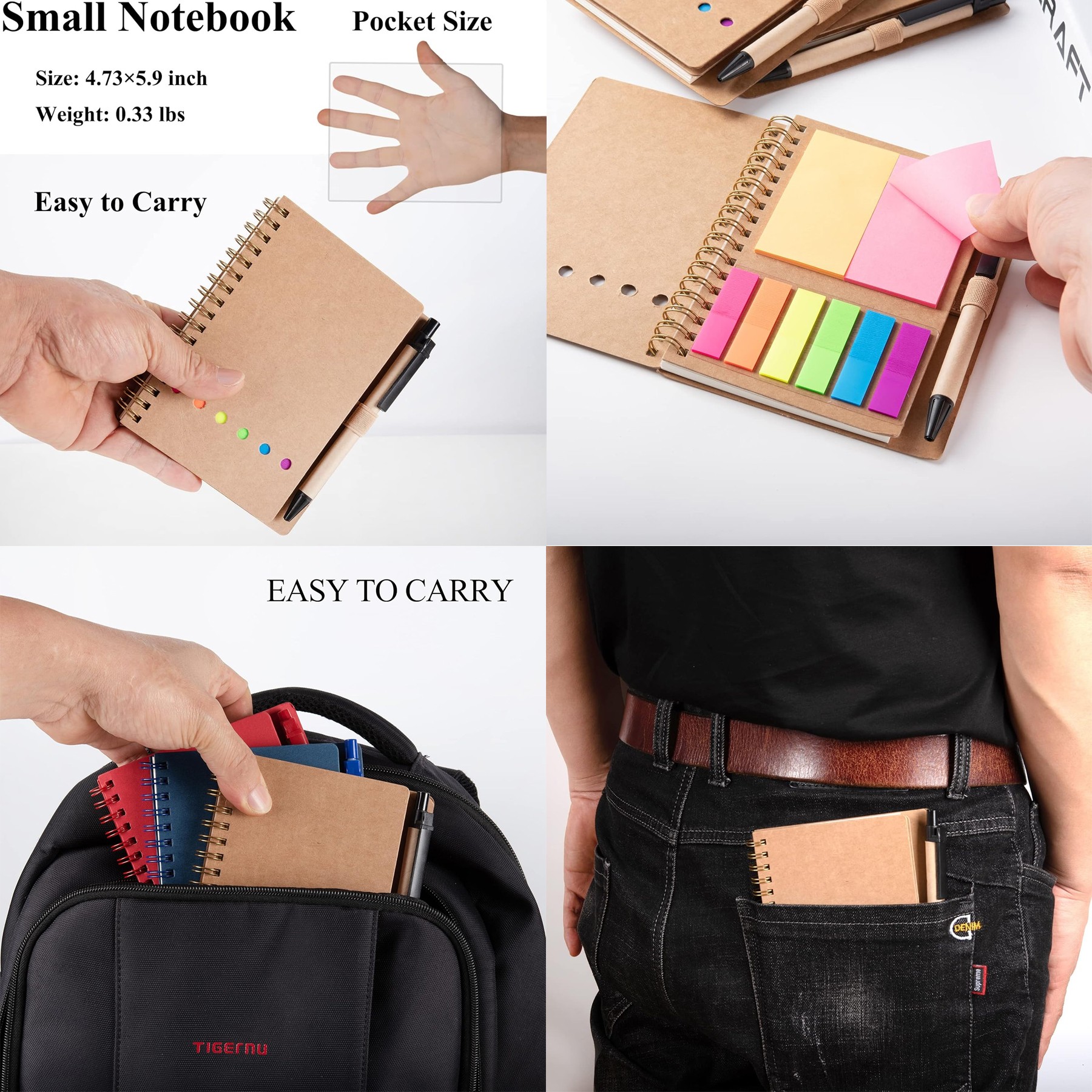 A6 Spiral Notebook With Pen With Sticky Notes 3