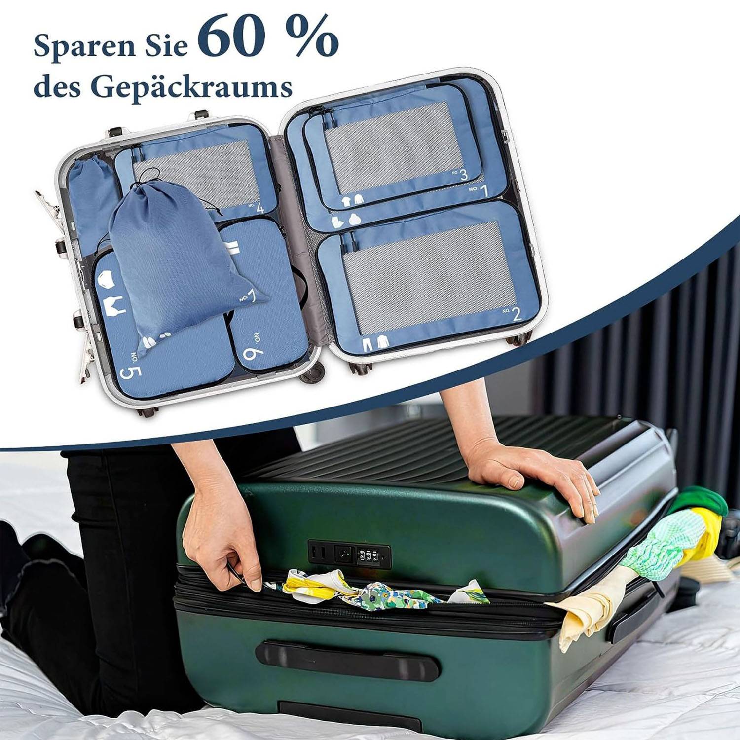 8 Pcs Lightweight Travel Luggage Packing Organizers Set 4