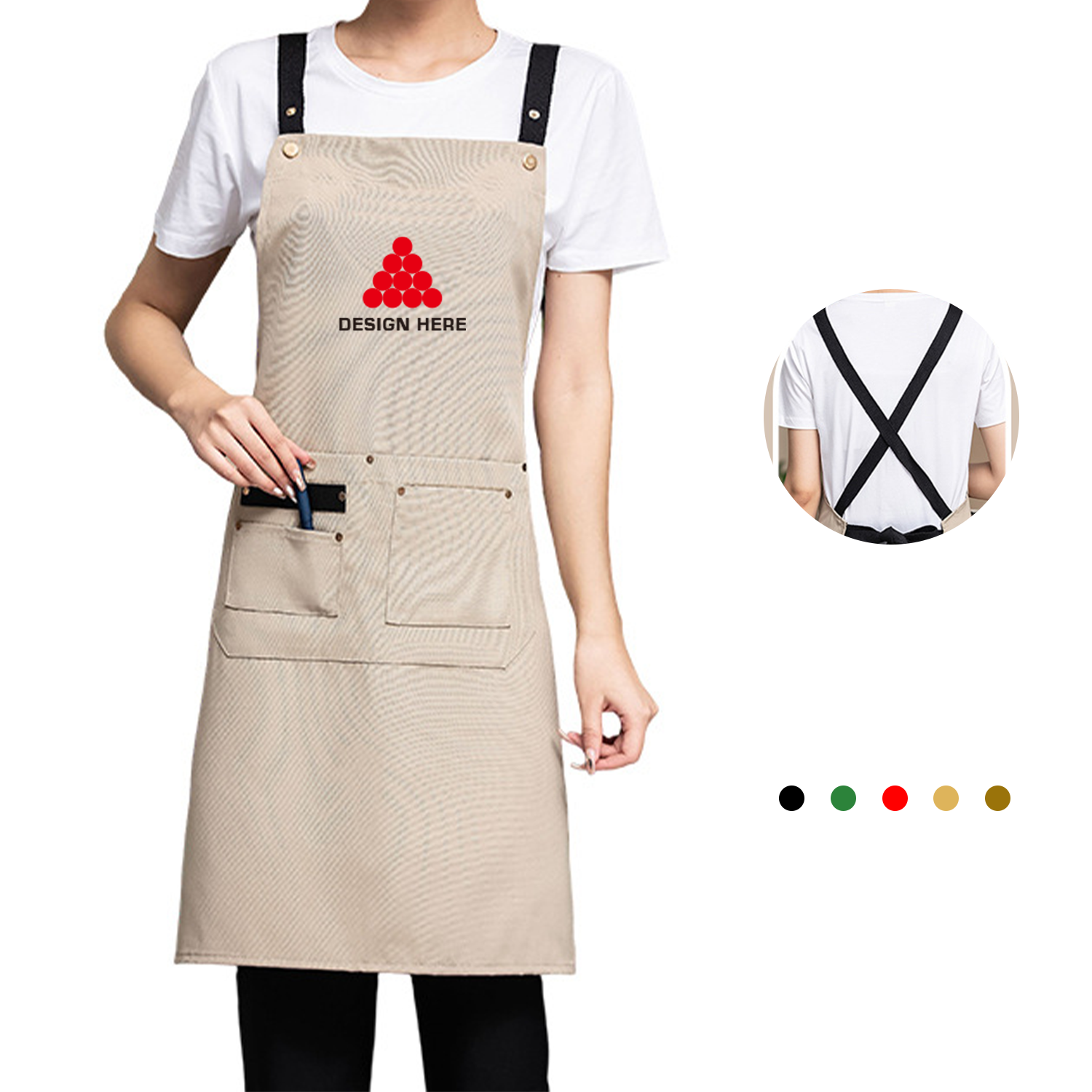 Stylish Kitchen Apron with Adjustable Neck Strap 1