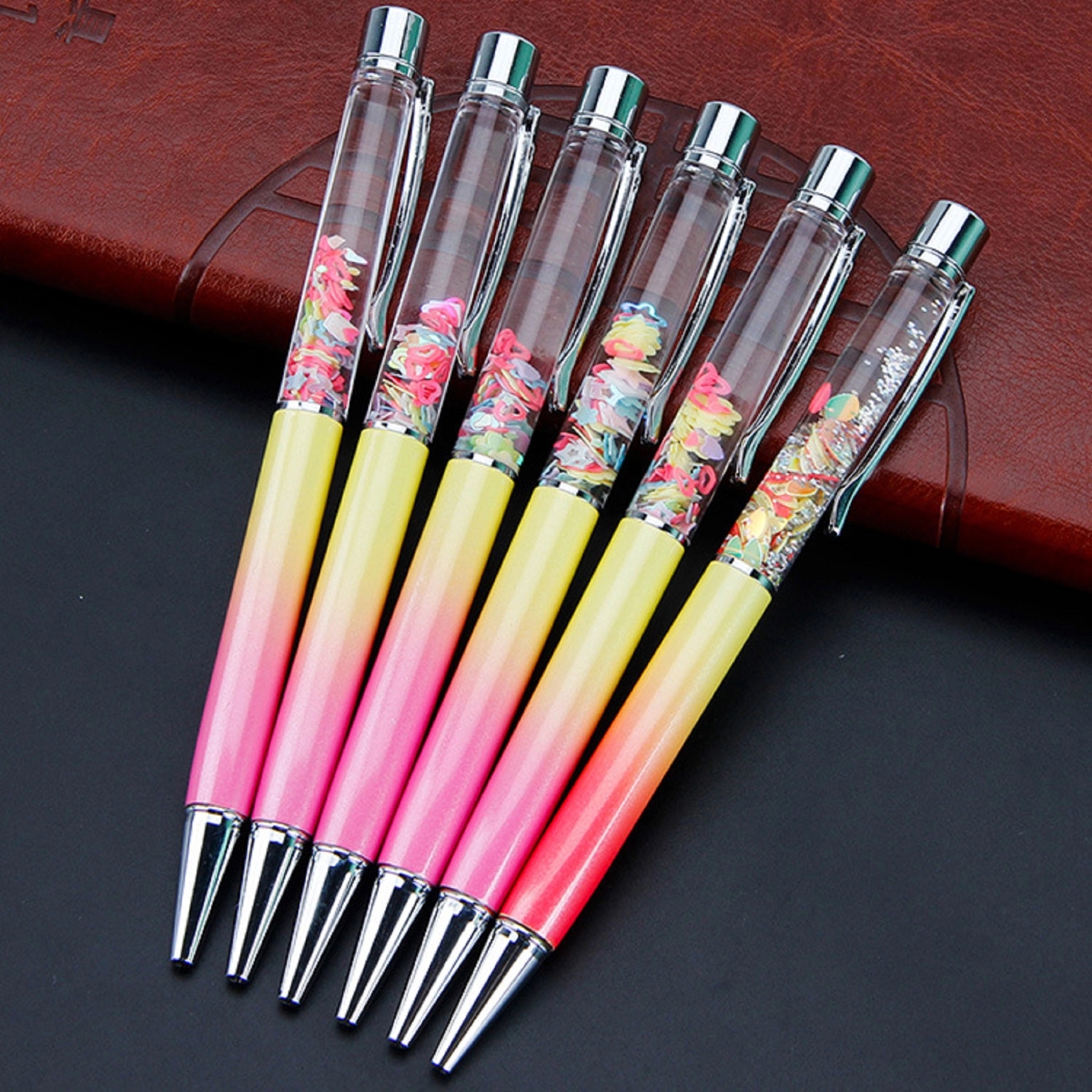 Glittery Metallic Oil Floating Ballpoint Pen 4