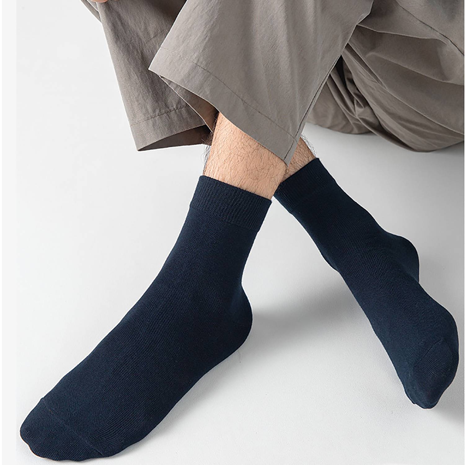 Men Cotton Breathable Crew Socks 12