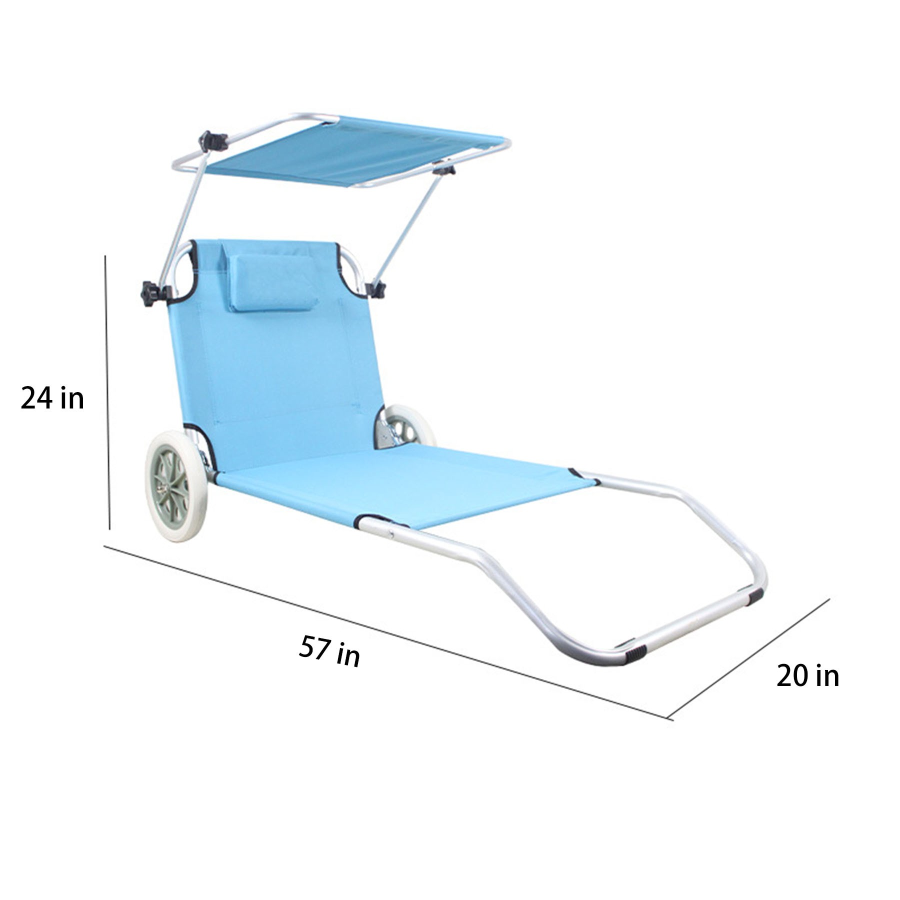 Sun-Shading Folding Beach Chair 8