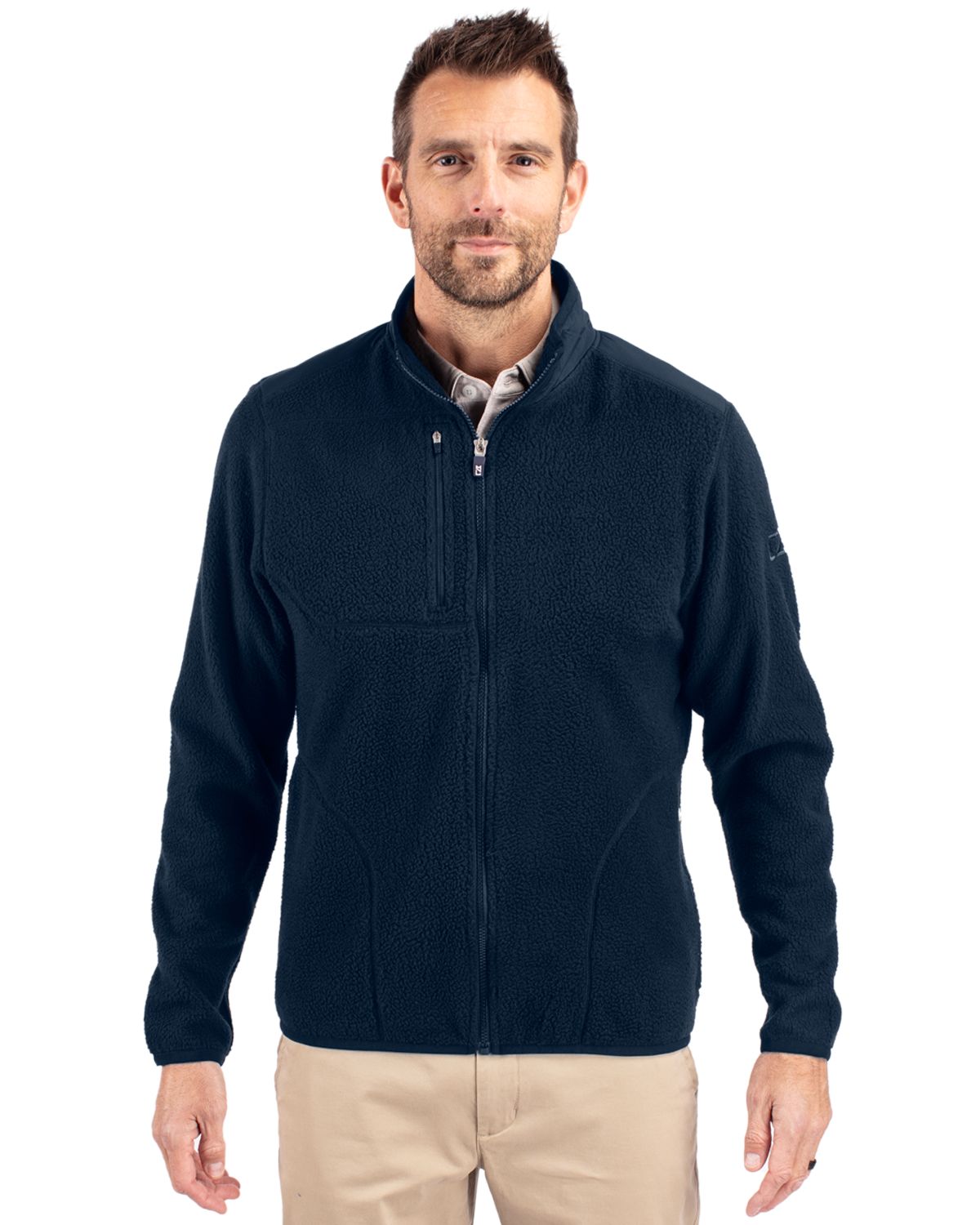 Cutter & Buck Cascade Epic Comfort Recycled Sherpa Fleece Mens Big & Tall Full Zip Jacket Big & Tall 8